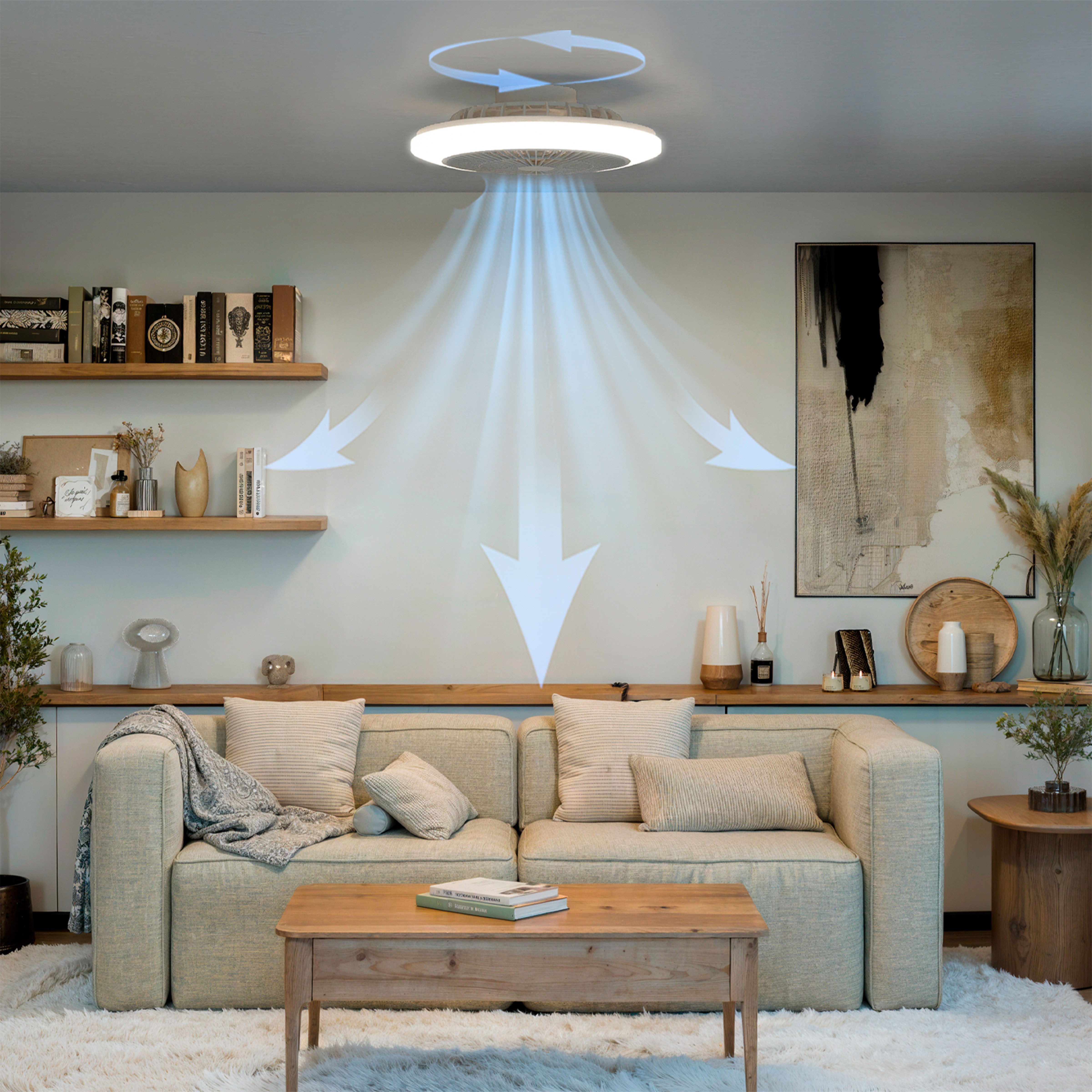 Philips LED Deckenleuchte Amigo Deckenventilator RGB, 40 W (Ventilator) + 20 W (Leuchte), weiß, CCT - über Fernbedienung, Dimmer, Dimmfunktion, Ein-/Ausschalter, Farbsteuerung, Farbwechsel, Fernbedienung, Infrarot inkl., Memoryfunktion, RGB, Ventilatorfunktion, dimmbar über Fernbedienung, mehrere Helligkeitsstufen, LED fest integriert, RGB, 2700-6500 Kelvin, dimmbar mit Fernbedienung, 4400 Lumen