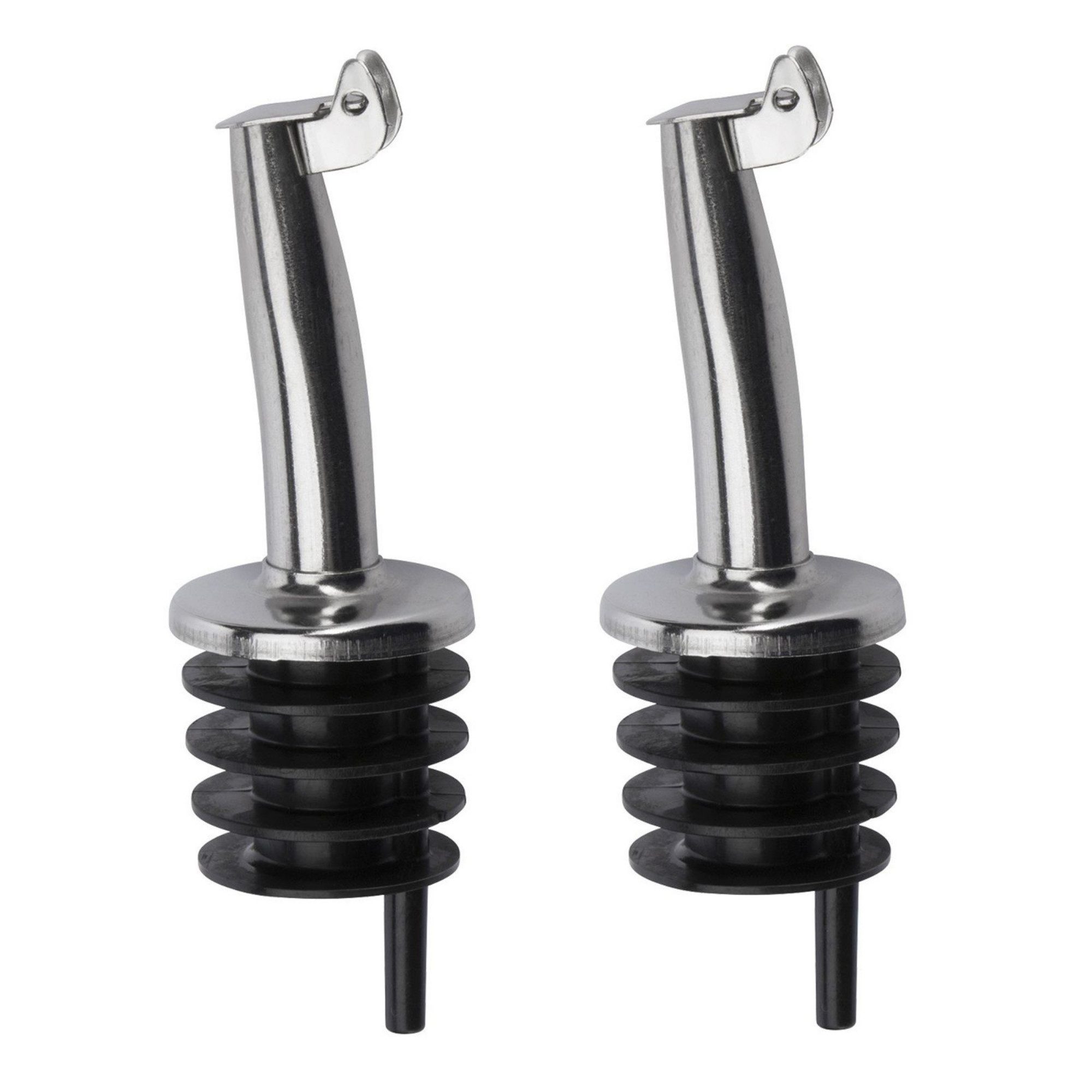 Flaschenausgießer 2er Set mit Metallkläppchen für 0,7 - 1 l Flaschen