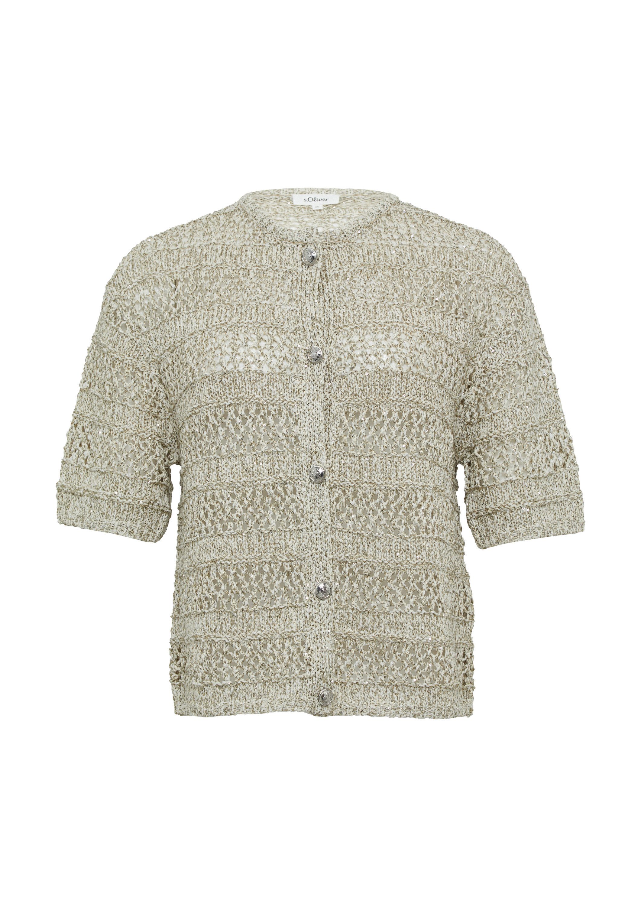 s.Oliver Cardigan Strickjacke Ajour-Strickjacke mit Glitzereffekt günstig online kaufen