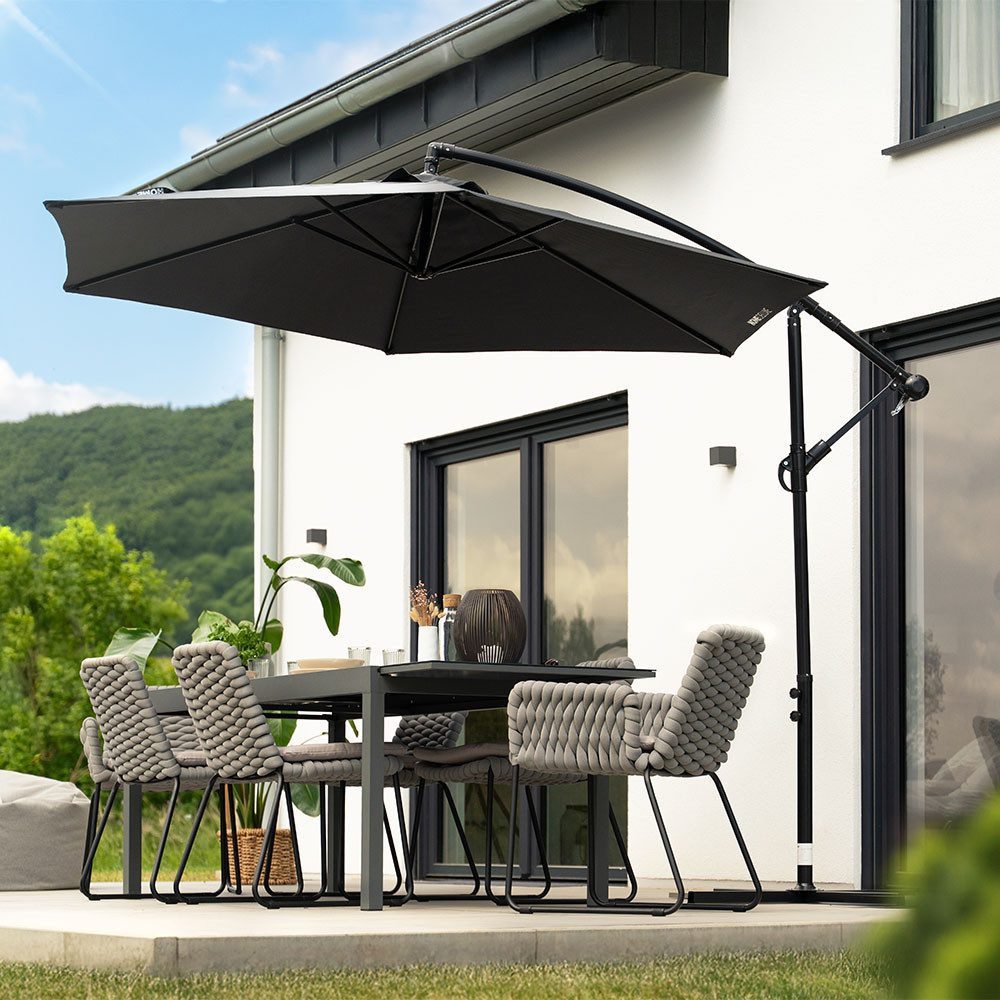 HOME DELUXE Ampelschirm inkl. Abdeckung SOLANA 300 cm, 360° drehbar, LxB: 235x300 cm, inkl. Kurbelvorrichtung, Sonnenschirm, Terrassenschirm, Gartenschirm