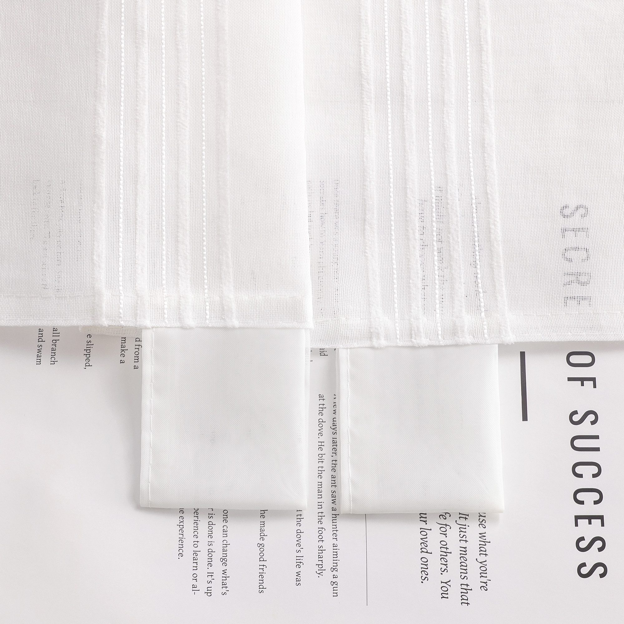 Joyswahl Scheibengardine Kurzgardinen mit Stangendurchzug, Transparente Voile,zur Dekoration (1 St), Schlaufen, transparent, Leinenoptik Landhausstil Cáfe Bistr – Bild 4 von 5
