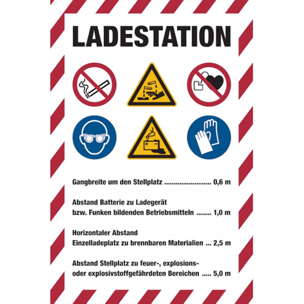 Dreifke Hinweisschild Kombischild, Ladestation, Aluminiumverbund, 300 x 200 - 200x300x2 mm A, Aluverbund