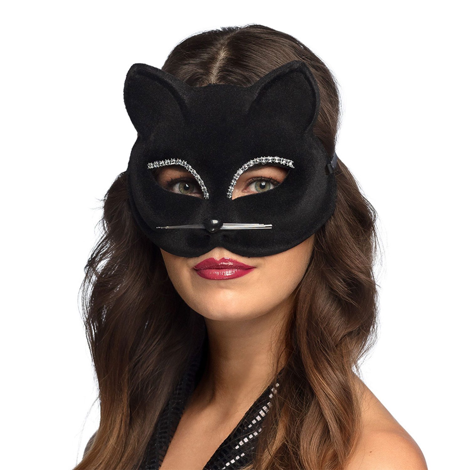 Boland Verkleidungsmaske Augenmaske Halbmaske 'Schwarze Katze' günstig online kaufen