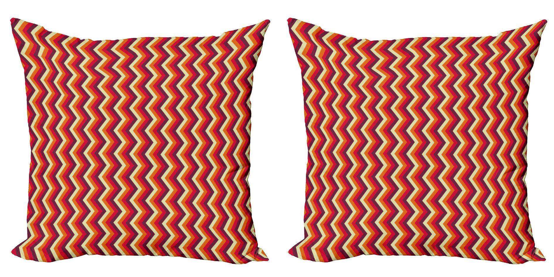 Kissenbezüge Modern Accent Doppelseitiger Zag Stripes (2 Chevron Zig Stück), Digitaldruck, Retro Abakuhaus