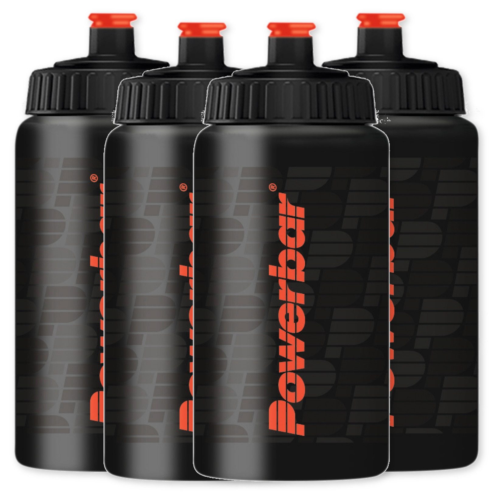 PowerBar Trinkflasche Sporttrinkflasche 4 x 500 ml schwarz auslaufsicher