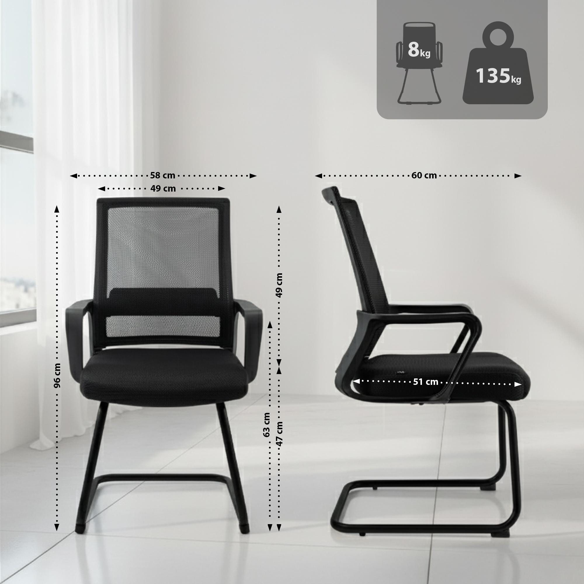 CLP Besucherstuhl Hanka (1er, 1 St), atmungsaktiver Mesh-Bezug, mit Armlehn günstig online kaufen