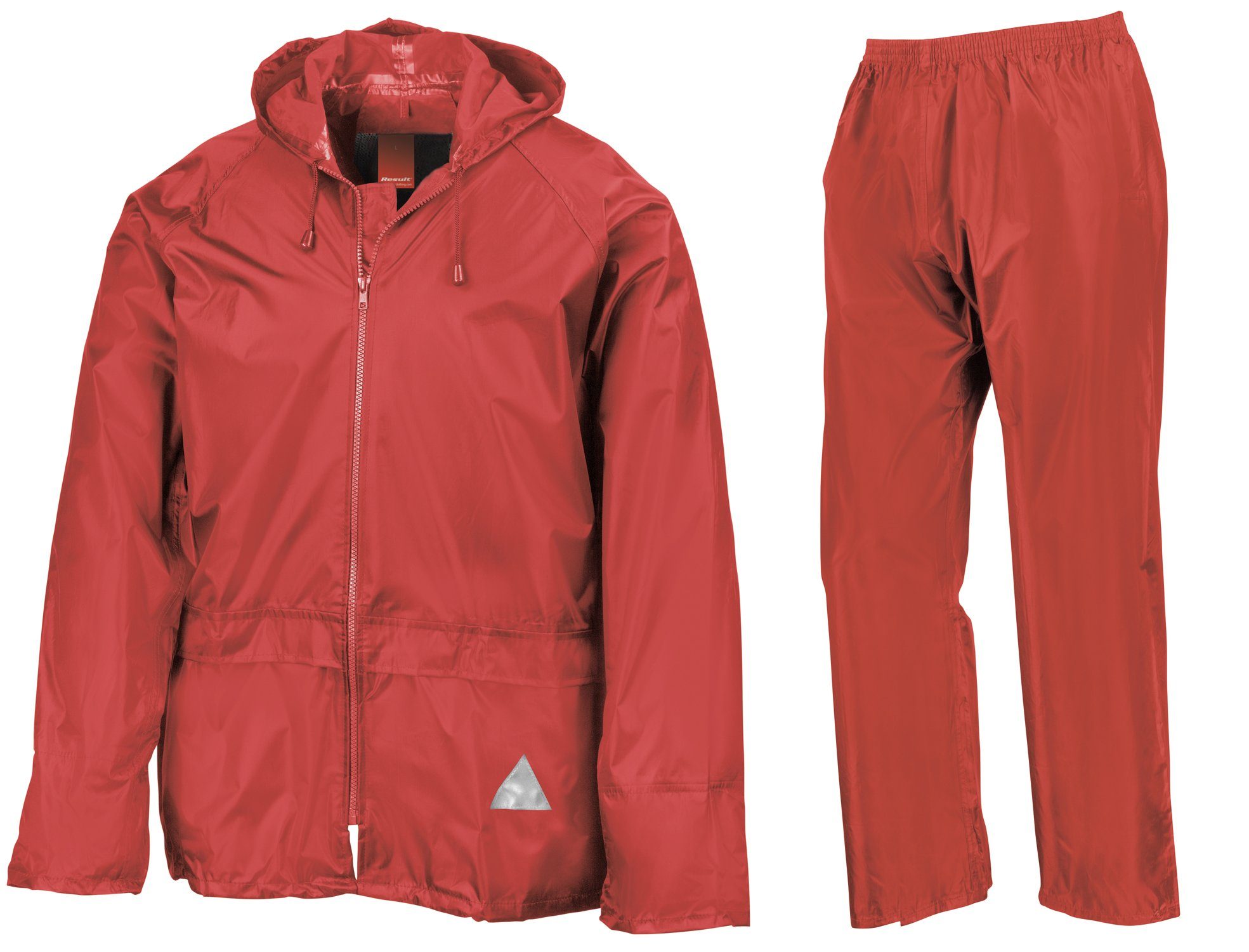 FaS95 und Result Hose Anzug Jacke wasserdicht Set RED Regenanzug Regen