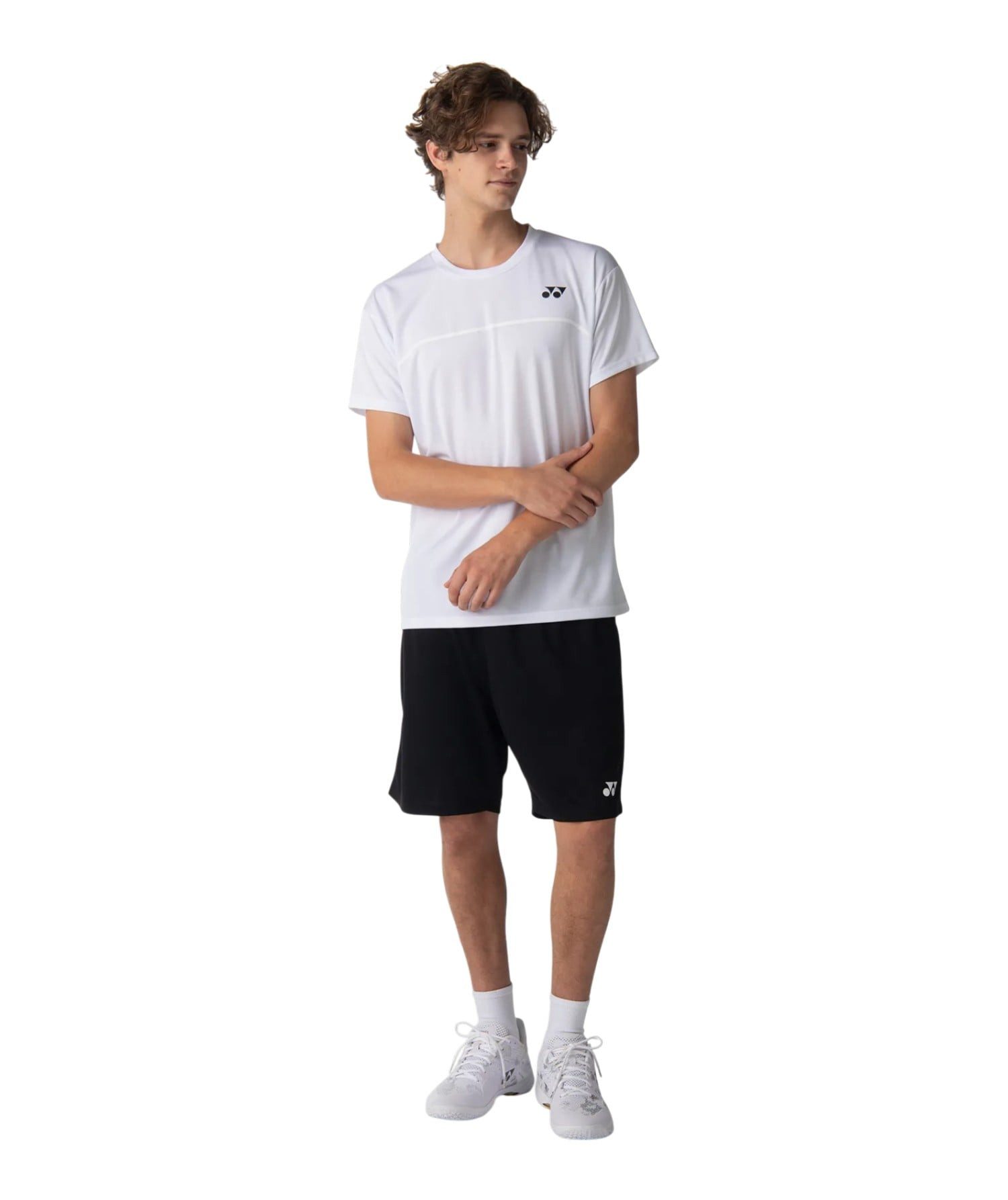 Yonex T-Shirt Crew Neck Practice 10728 (100% Polyester) 2026 weiss Herren