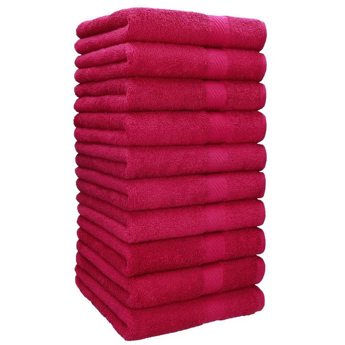 Betz Handtücher 10 Stück Handtücher Palermo Handtuch-Set 100% Baumwolle Größe 50x100cm Farbe Cranberry 100% Baumwolle