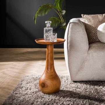 RINGO-Living Beistelltisch Beistelltisch Maija in Natur-dunkel aus Akazienholz 590mm, Möbel