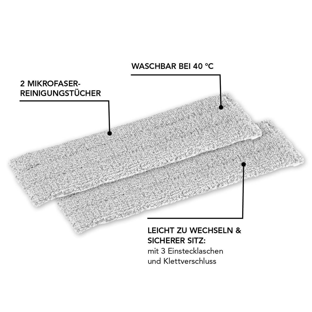 MAXXMEE Wischmopp MAXXMEE Ersatz-Wischtuch 2er-Set grau
