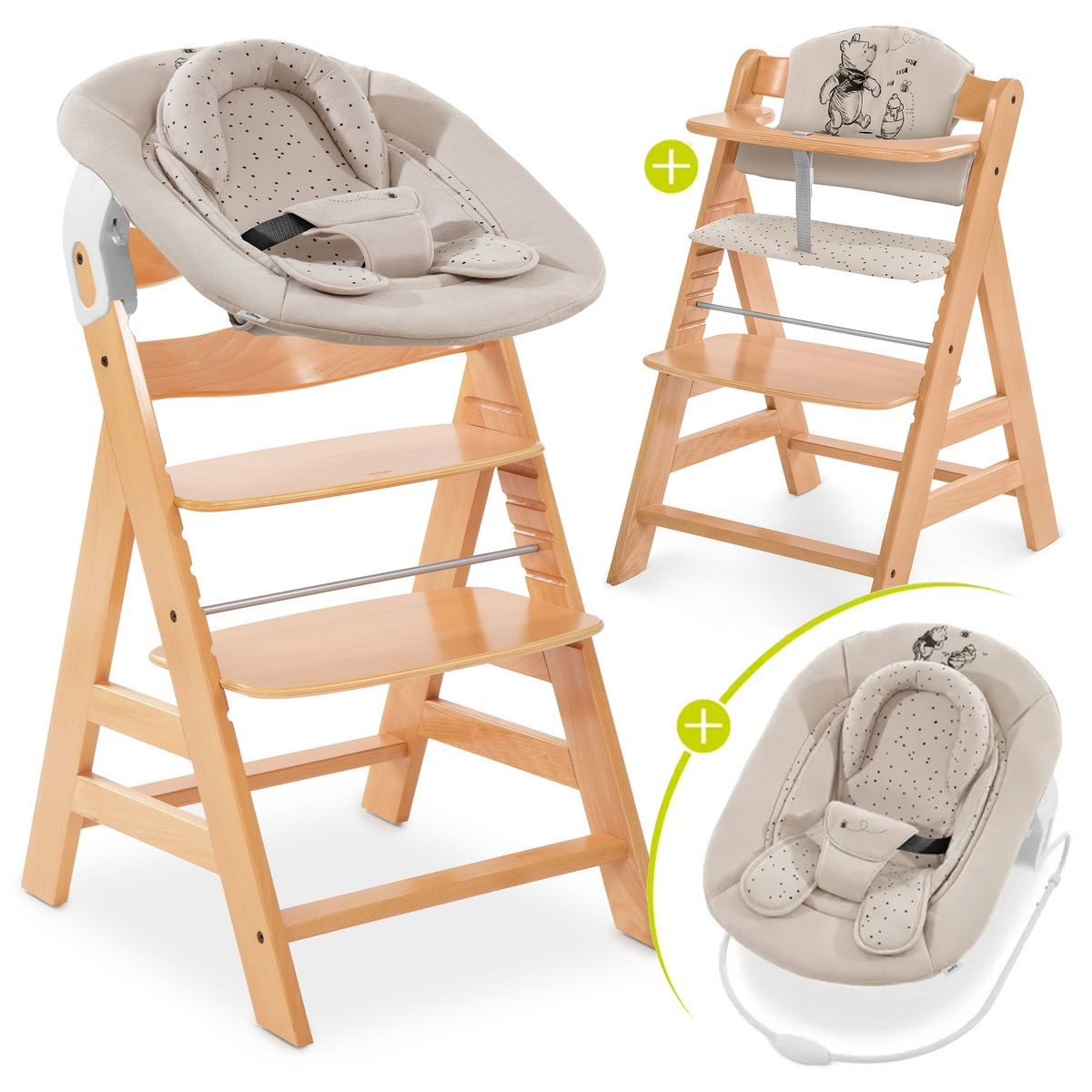 Hochstuhl Alpha Plus Natur - Newborn Set Disney Pooh