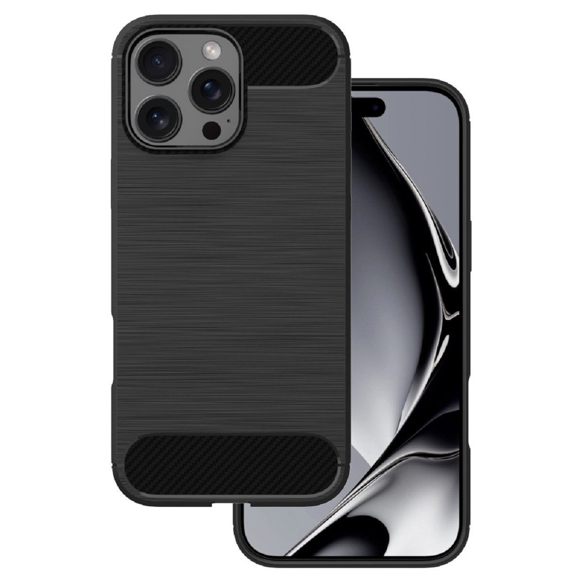 COFI 1453 Bumper Simple Black Case – robustes Cover mit Karbon- und Metalloptik