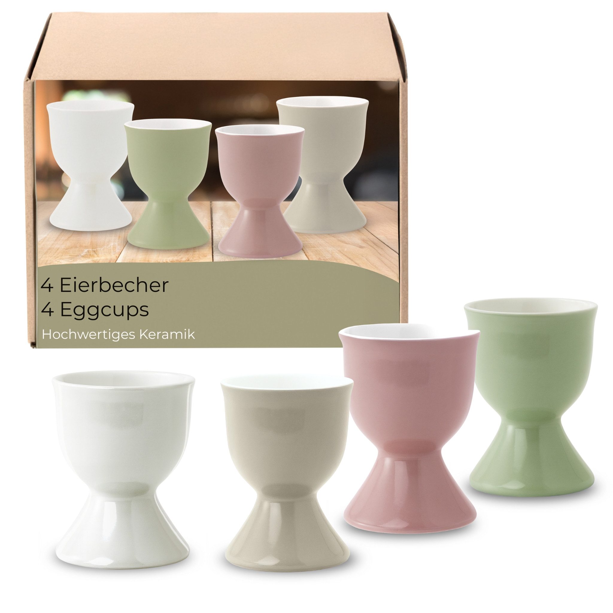 matches21 HOME & HOBBY Eierbecher, (4-tlg), Spülmaschinenfeste Eierhalter für Frühstückstisch