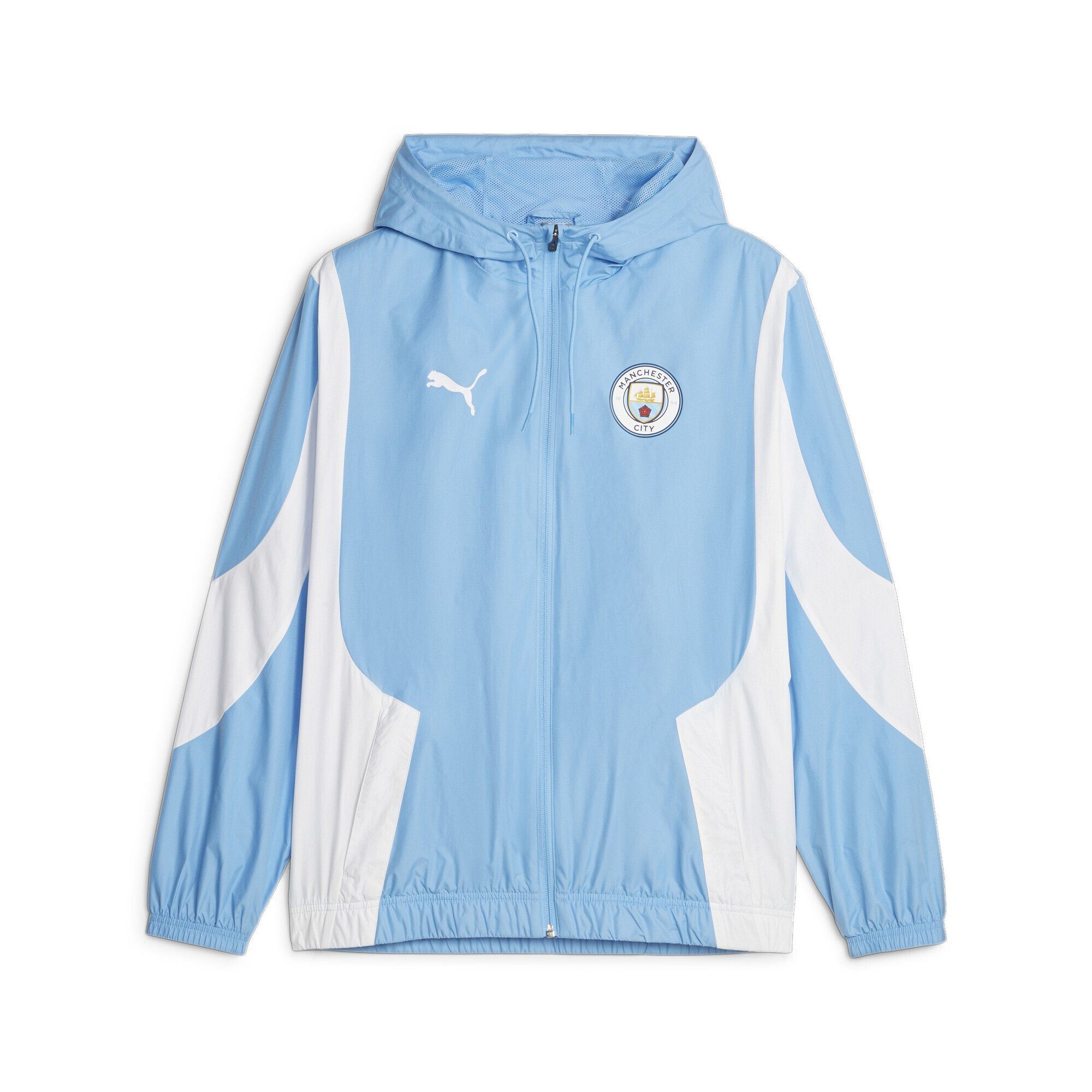 Anthem Jacke White City PUMA Blue Prematch Herren Team F.C. Light Trainingsjacke Manchester