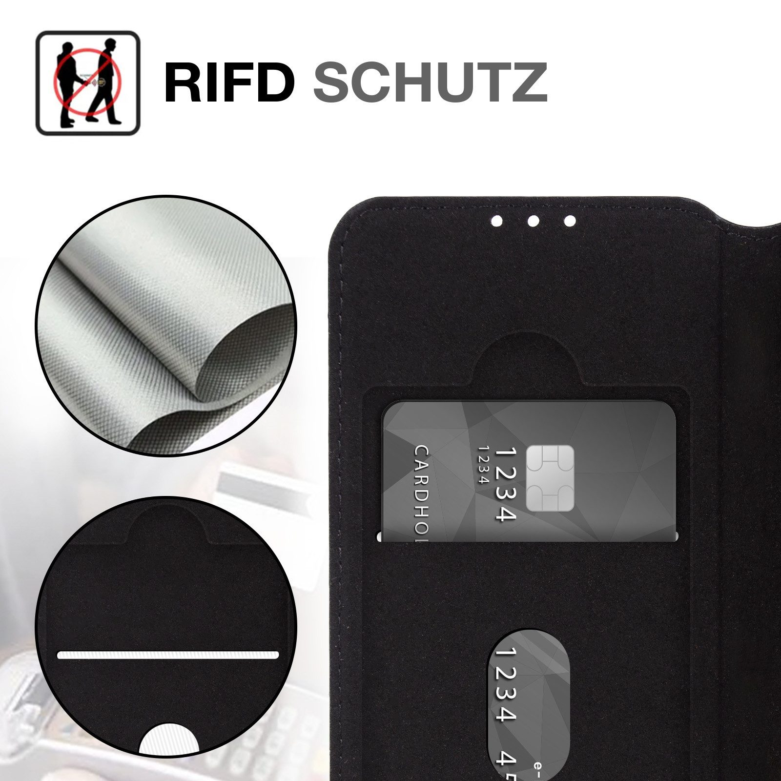 Tec-Expert Handyhülle Echtleder Klapp Hülle für Samsung Galaxy S26 Ultra, Cover Klapphülle Case mit Kartenfach RFID Schutz aufstellbar
