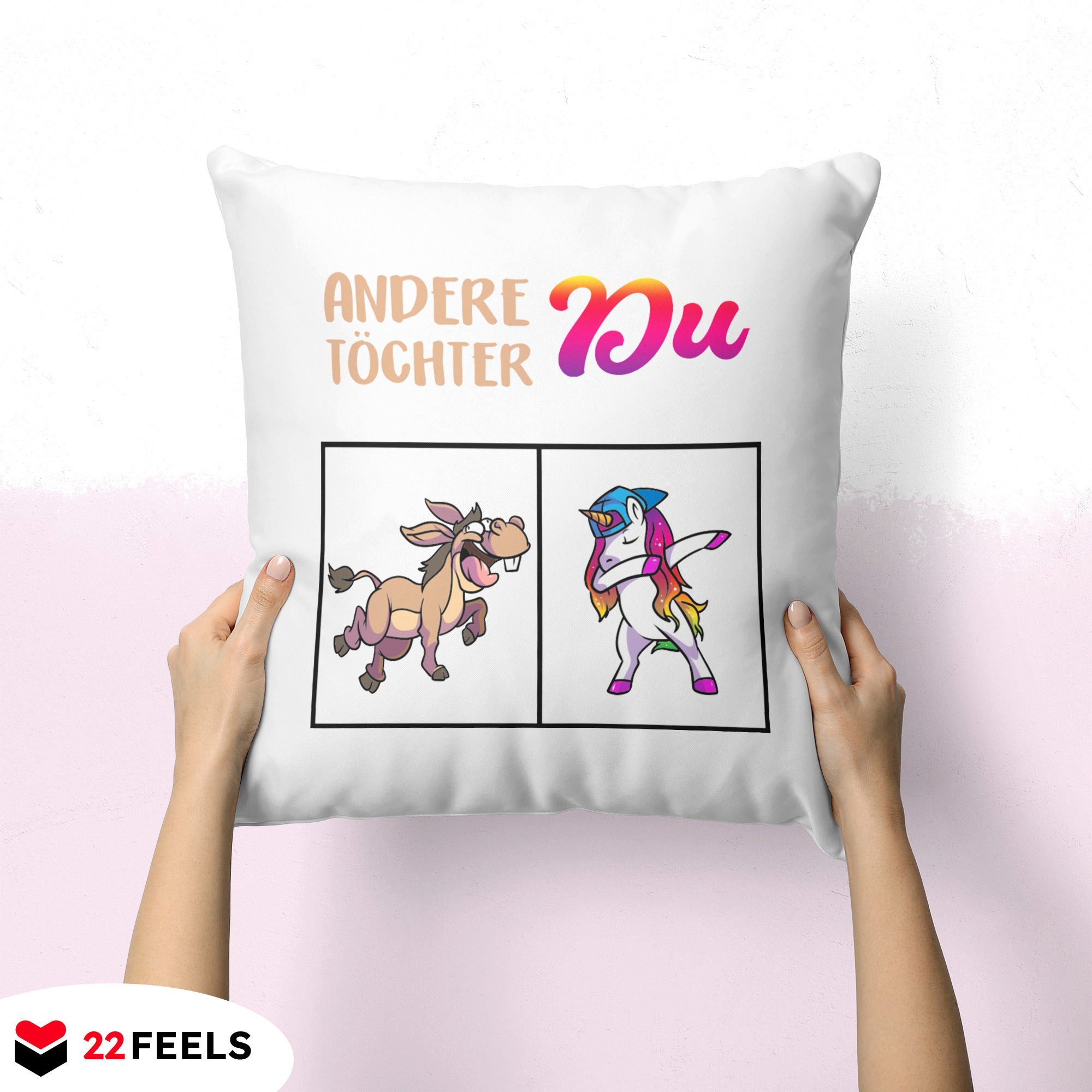 22Feels Dekokissen Tochter Geschenk 18. Geburtstag Weihnachten Abitur Matura Mädchen Deko, Deko mit Persönlichkeit