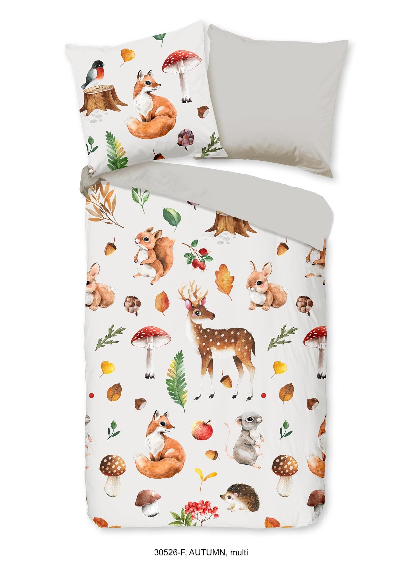 good morning Bettwäsche Biber Bettwäsche 135 X 200 cm + 1 x 80 X 80 cm Autumn bunt, Biber, bettwäsche 135x200 baumwolle 135x200 bettwäsche bettbezug