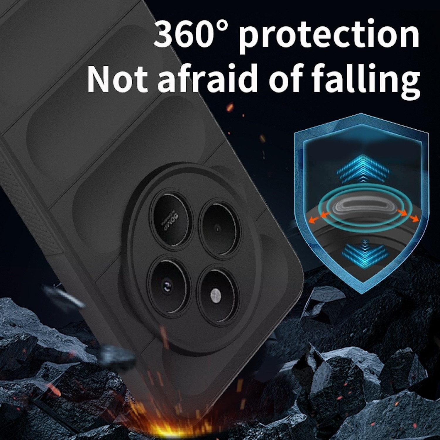 Wigento Handyhülle Für Xiaomi Redmi 14C 4G Magic Shield TPU Hülle Flanell - Innenfutter, TPU Hülle mit Flanell-Innenfutter für Rundumschutz