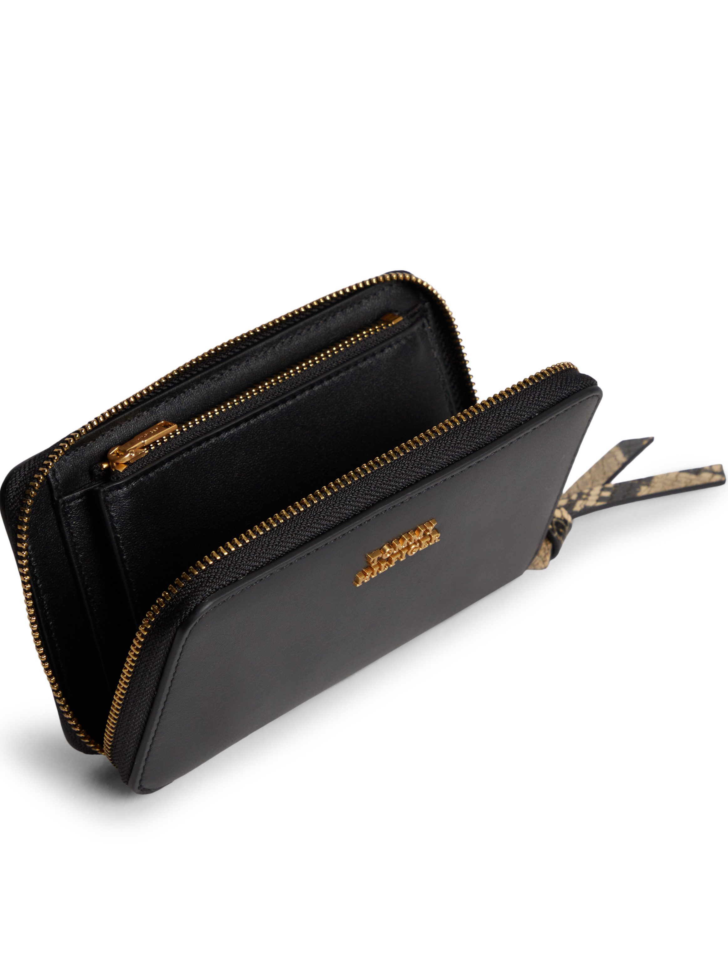 Tommy Hilfiger Geldbörse TH LEATHER MED ZA WALLET, Damen Geldbeutel, Portemonnaie mit goldfarbenem Logoschriftzug – Bild 3 von 4