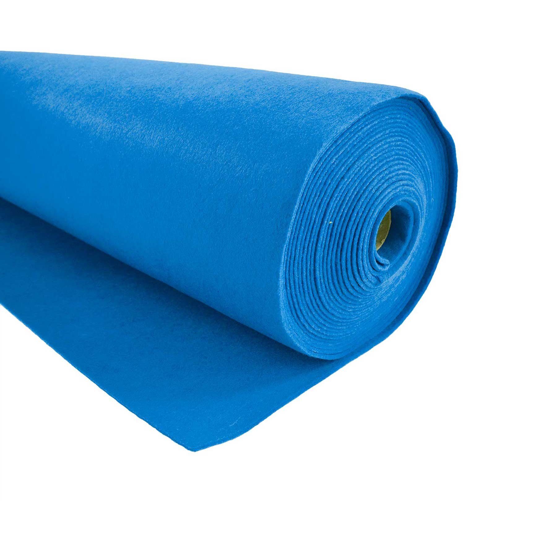 maDDma Stoff Bastelfilz Meterware Filz 100x90cmx3mm Dekofilz Filzstoff, aquablau