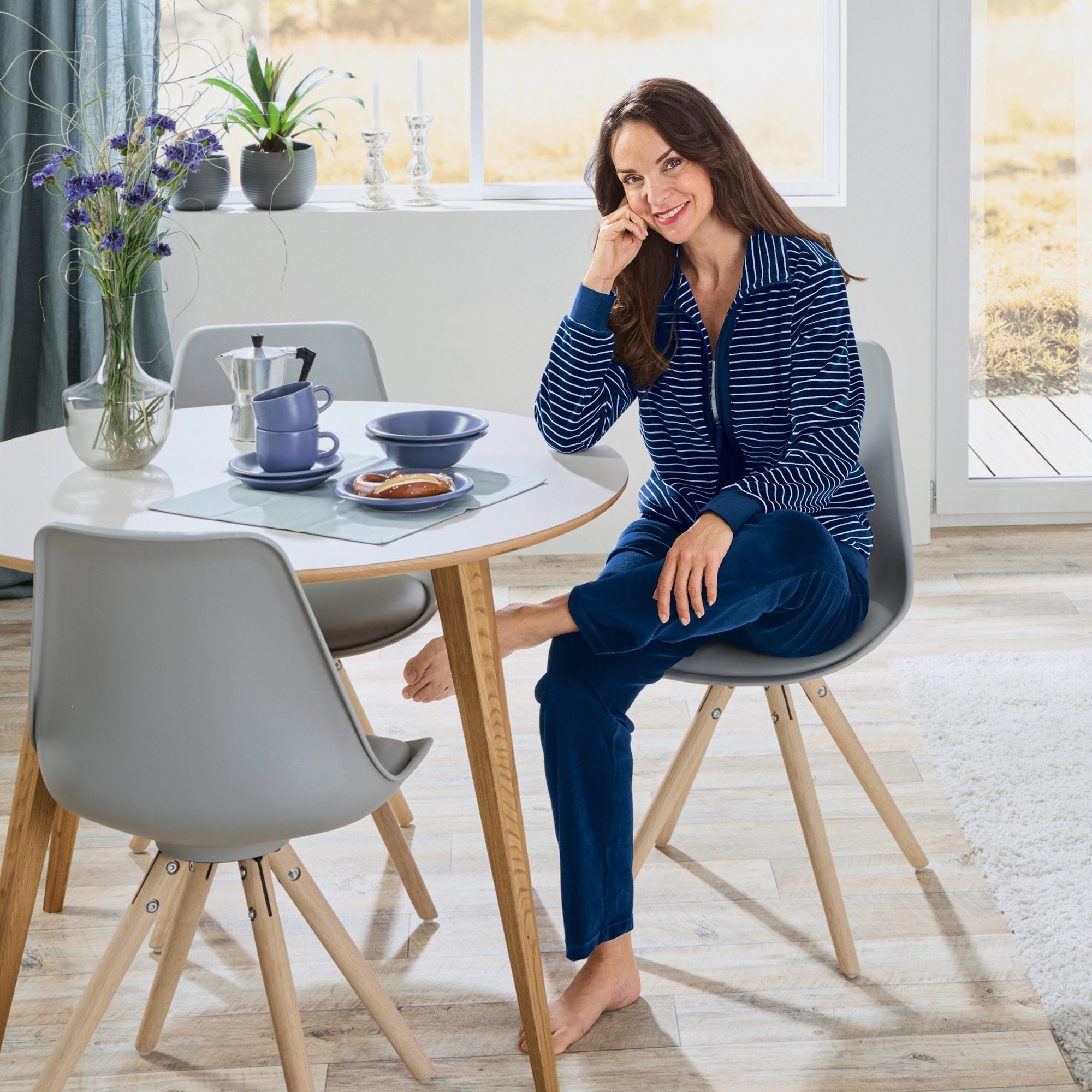 Erwin Müller Freizeitanzug Damen-Freizeitanzug, Streifen