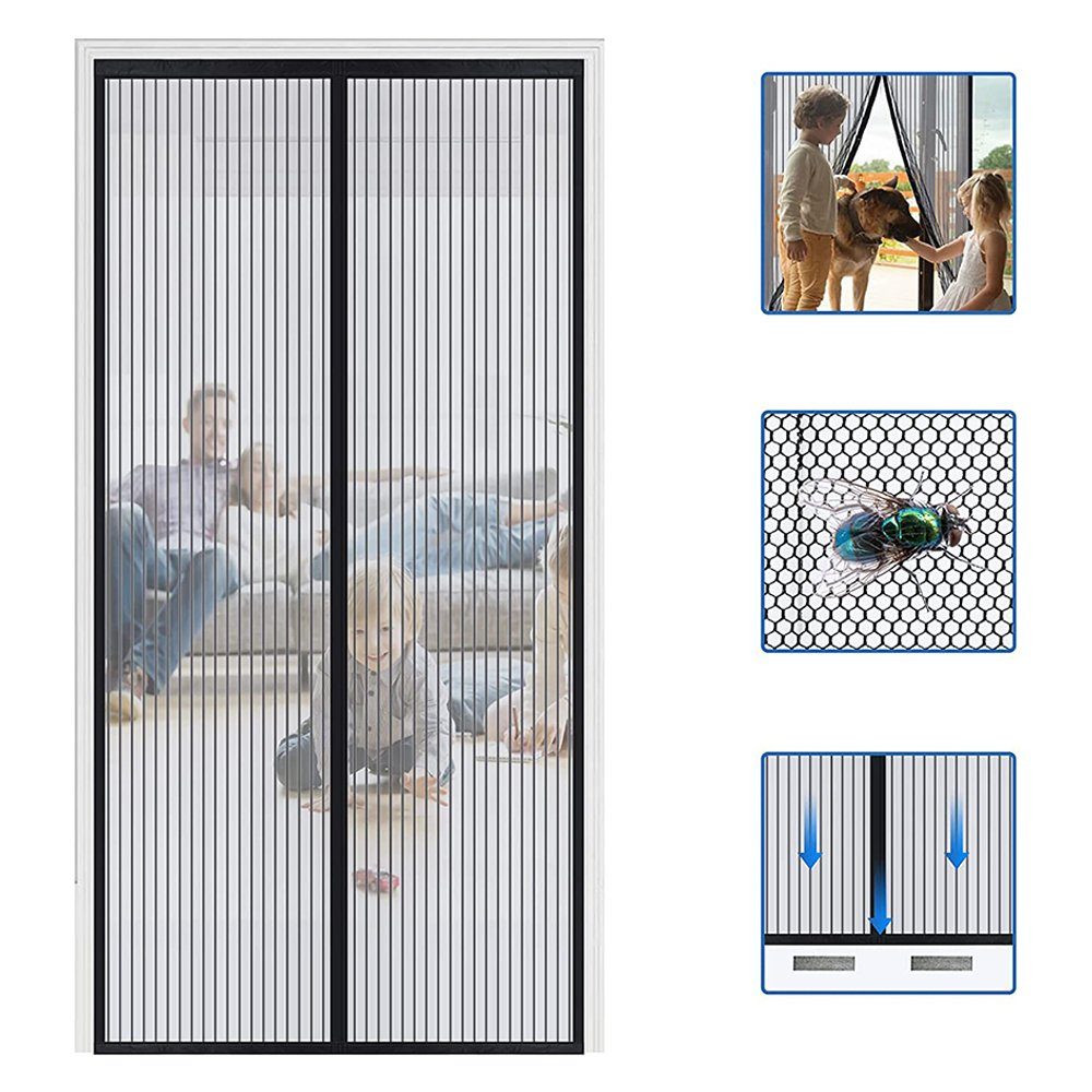 Magnet 210 cm 90 Schließsystem Tür-Insektenschutz x Magnetisches Insektenschutz-Vorhang GelldG