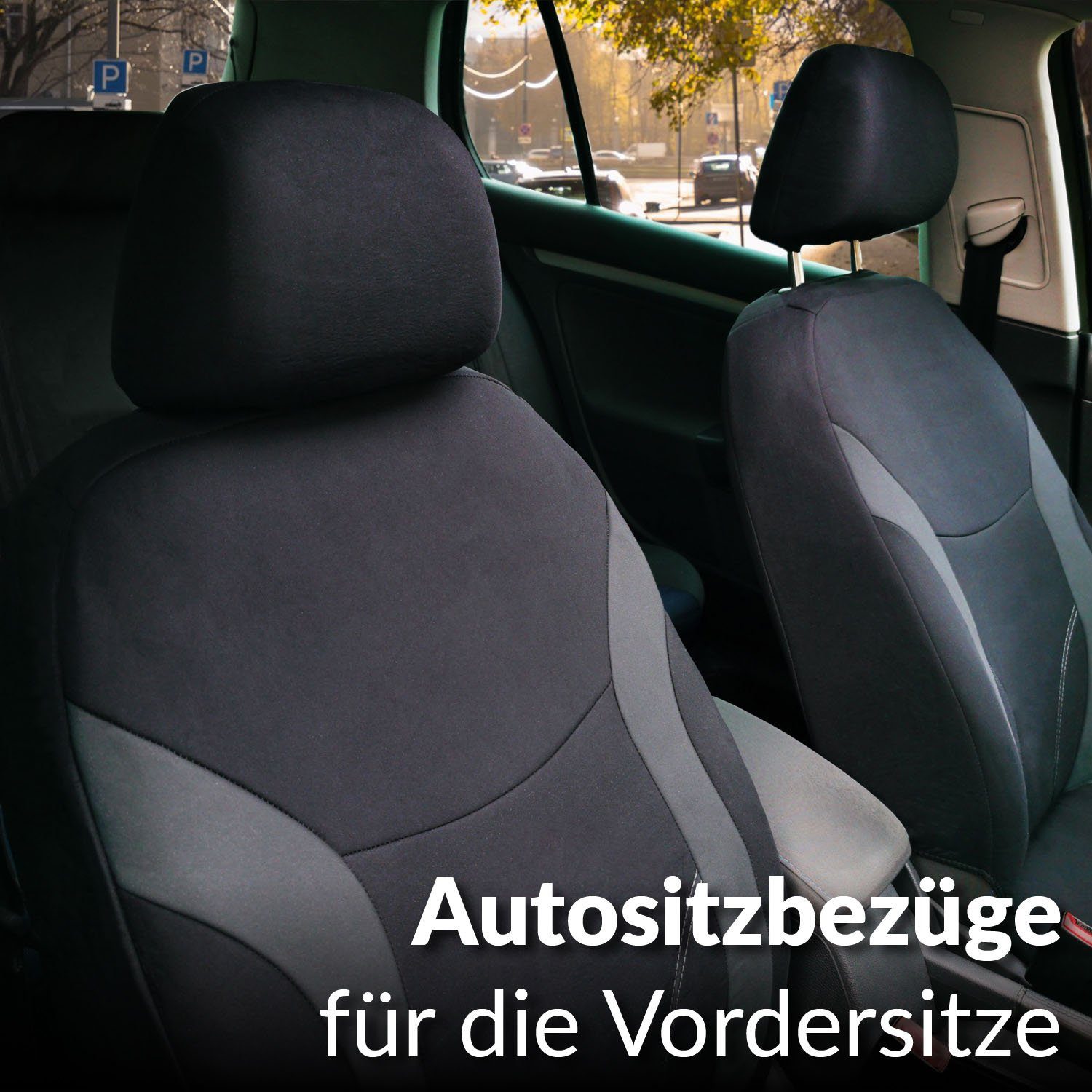 4-teilig, Autositzbezug Set Auto-Schonbezüge für Grau Vordersitze, Beifahrer Auto-Sitzbezüge & Fahrersitz Upgrade4cars