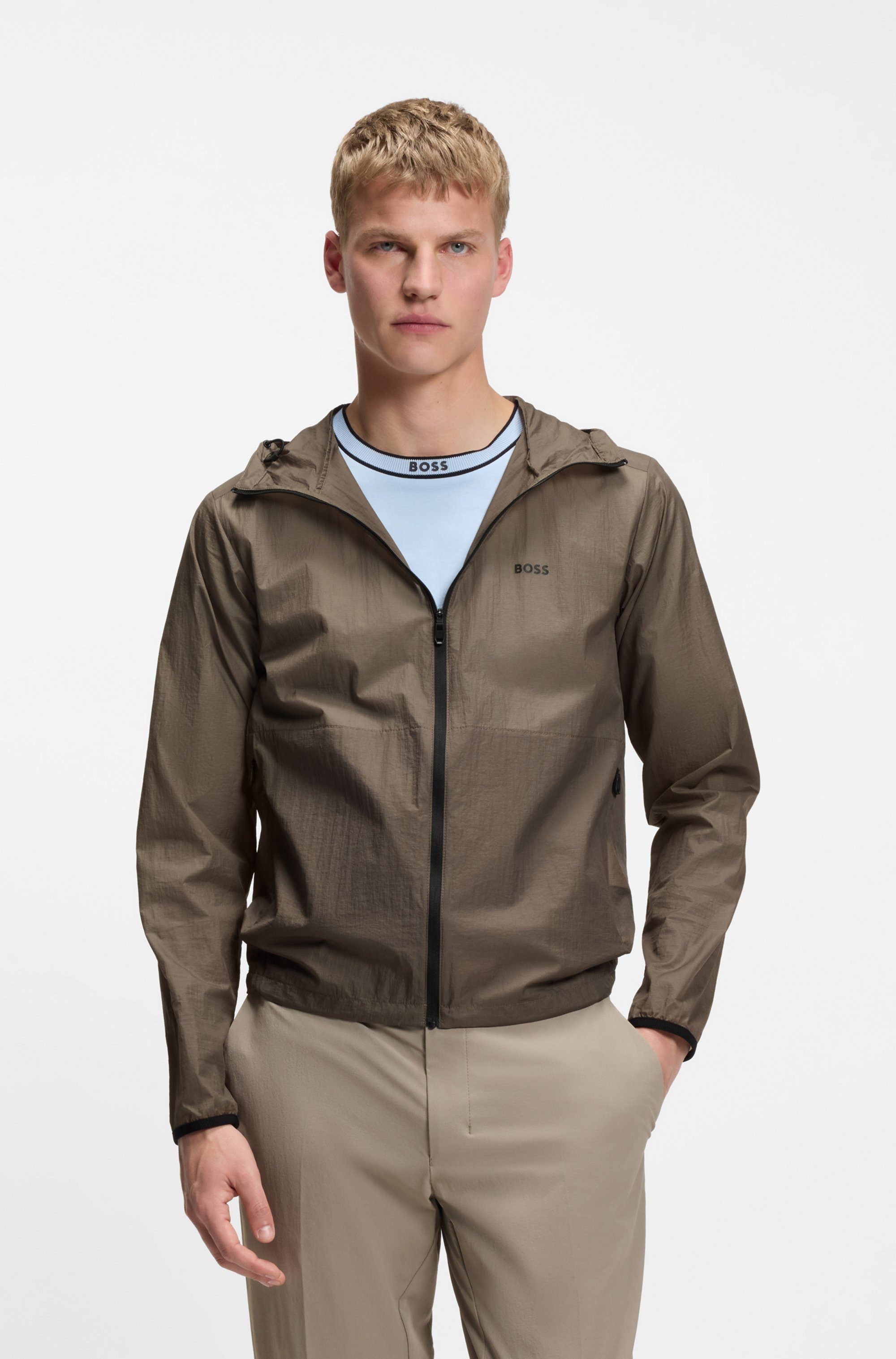 BOSS GREEN Windbreaker Airynix JT sommerliche Qualität, Regular Fit, Kapuze