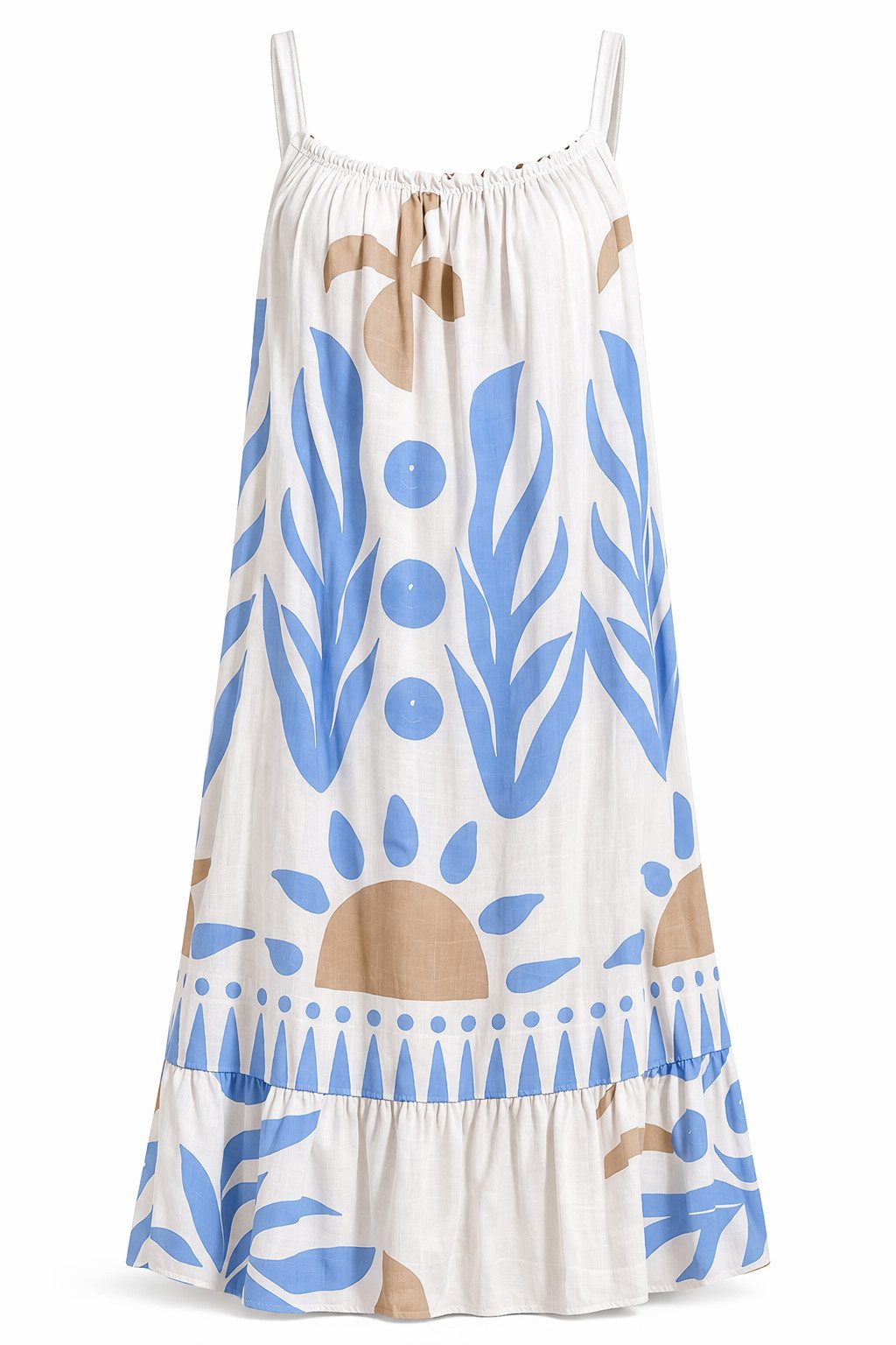 ITALY VIBES Sommerkleid - Kleid Damen - Trägerkleid - Baumwollkleid - Printkleid - Minikleid ONE SIZE / passend für Größe S - XL