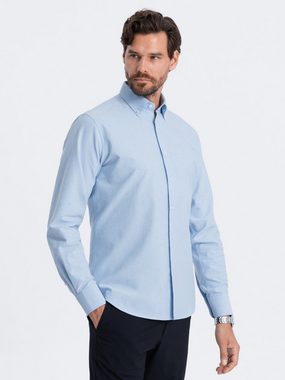 OMBRE Langarmhemd Herrenhemd im Oxford-Stil REGULAR