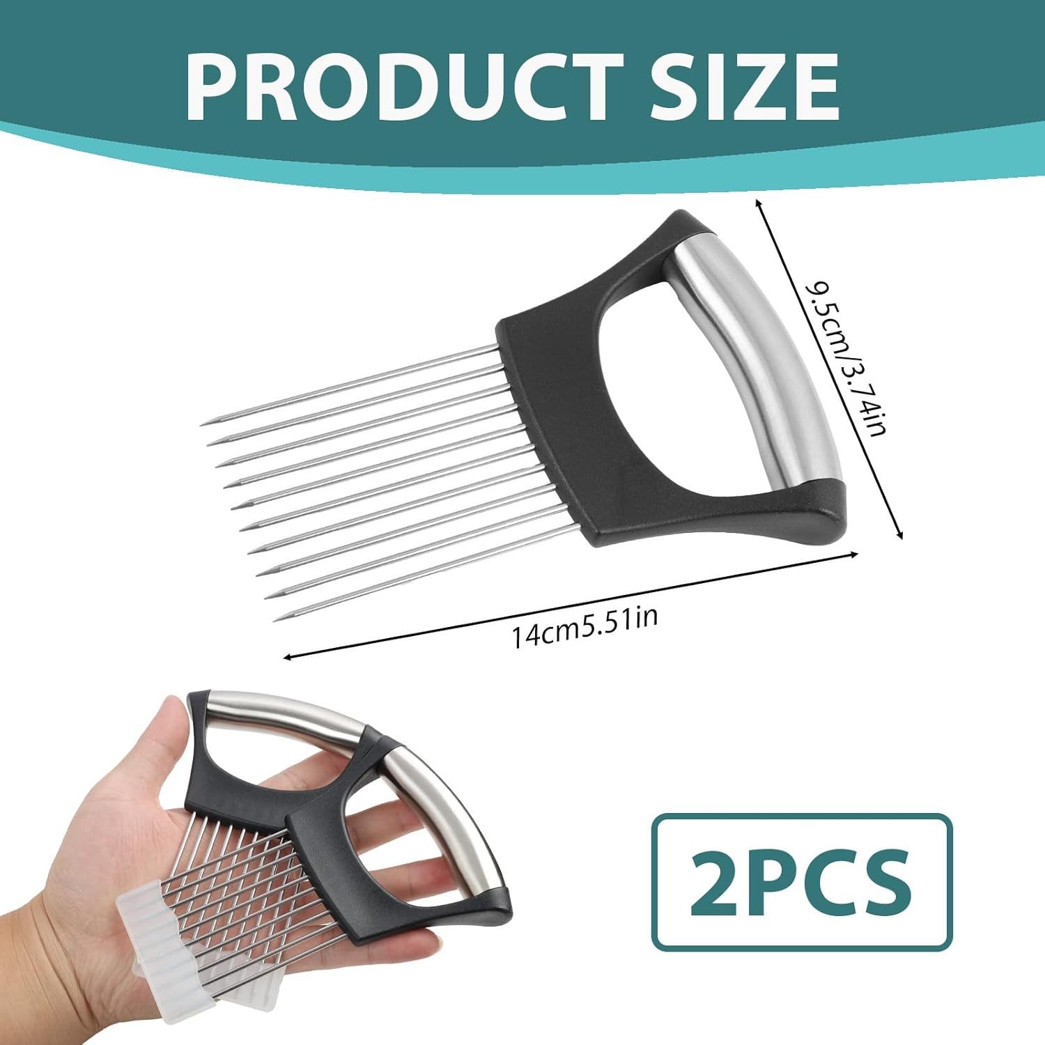 Gemüseschneider Zwiebelschneider Halter Zwiebelhalter Schneidehilfe 2Stück