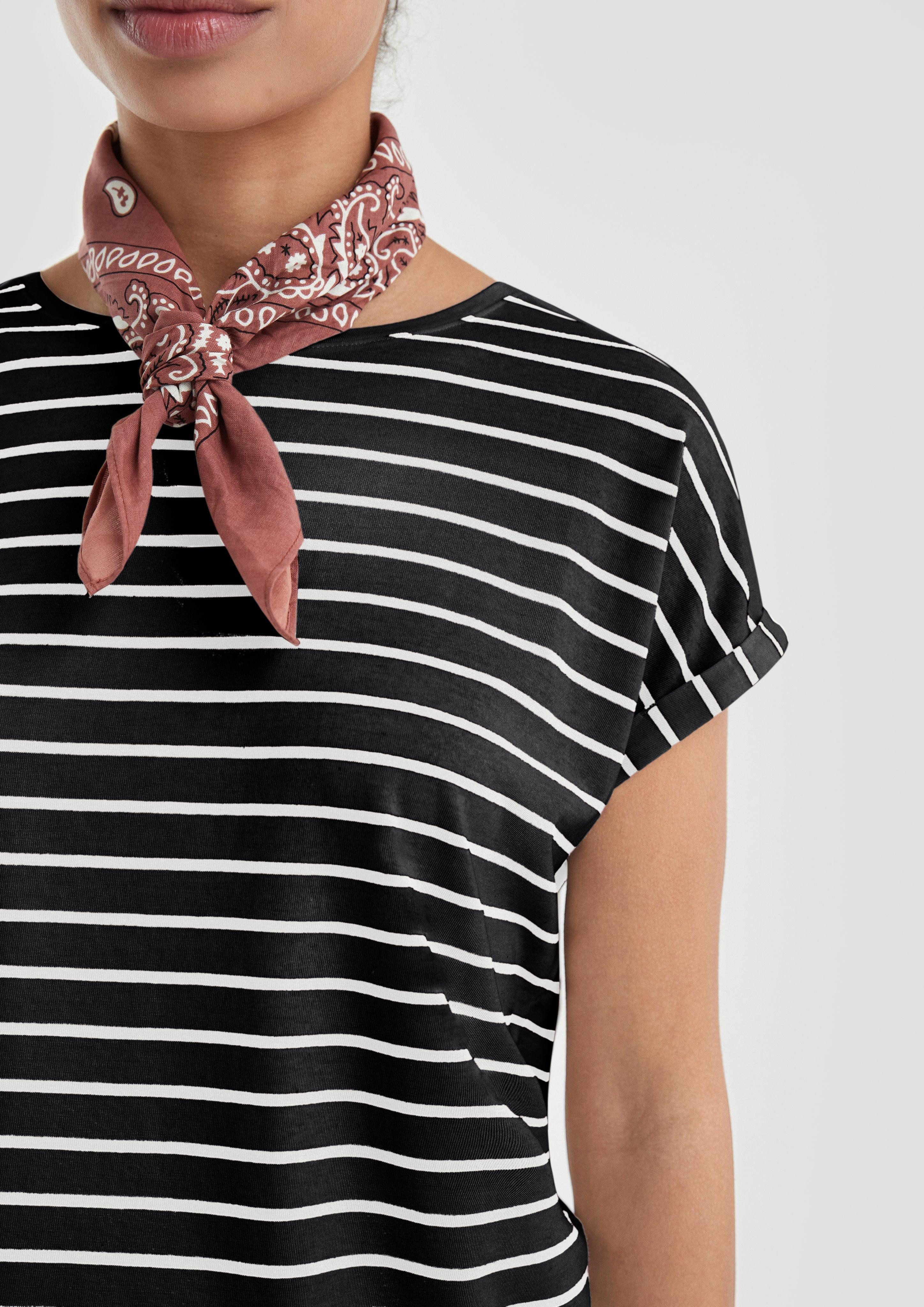 QS Kurzarmshirt Locker geschnittenes T-Shirt aus günstig online kaufen