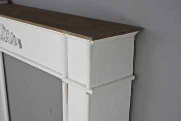 elbmöbel Kaminumbauschrank Kaminumrandung weiß braun aus Holz Kaminumrandung: Deko 104x98x18 cm weiß holz Landhausstil