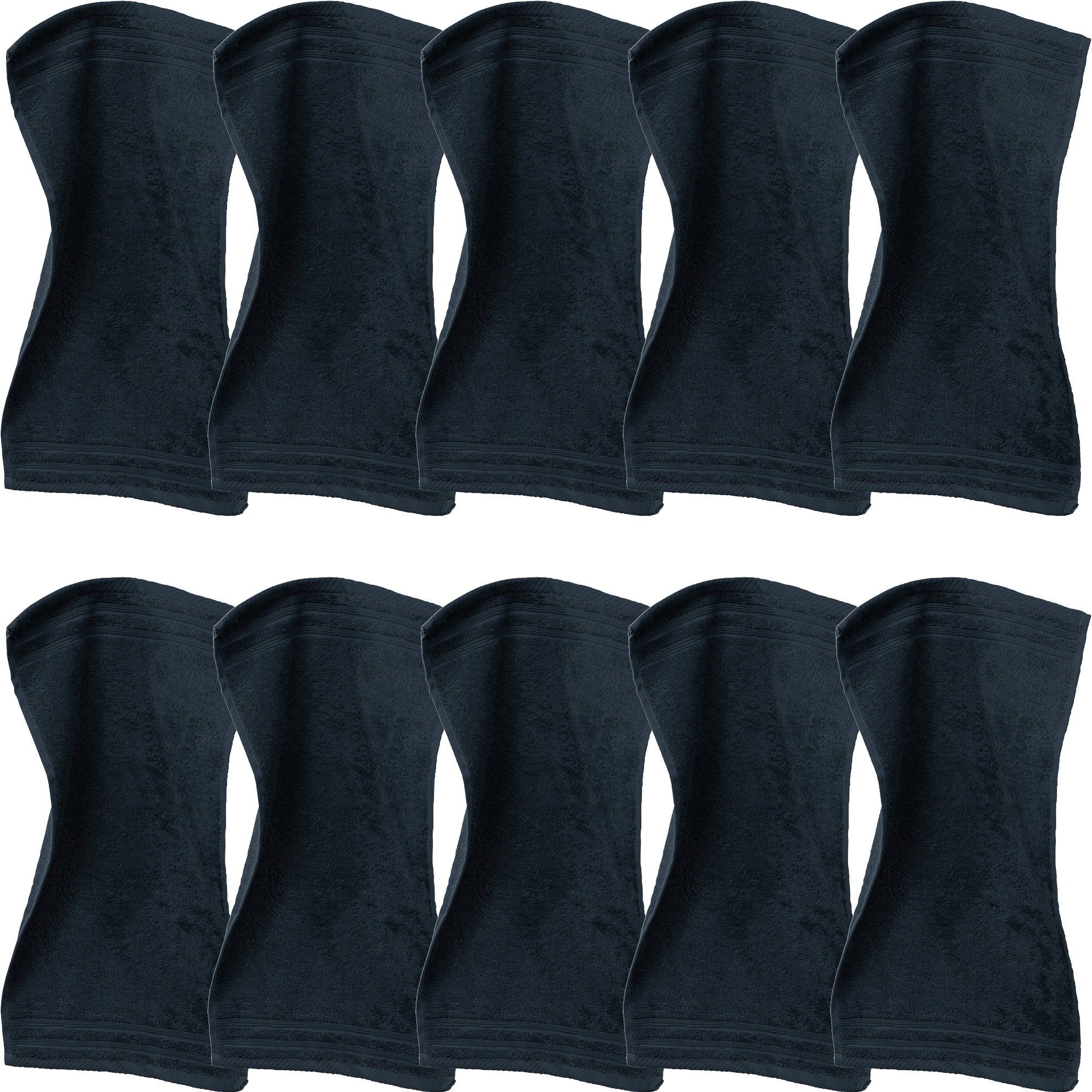 Erwin Müller Gästehandtuch Gästetuch "Heidelberg" 10er-Pack, Frottier, Walk-Frottier Uni