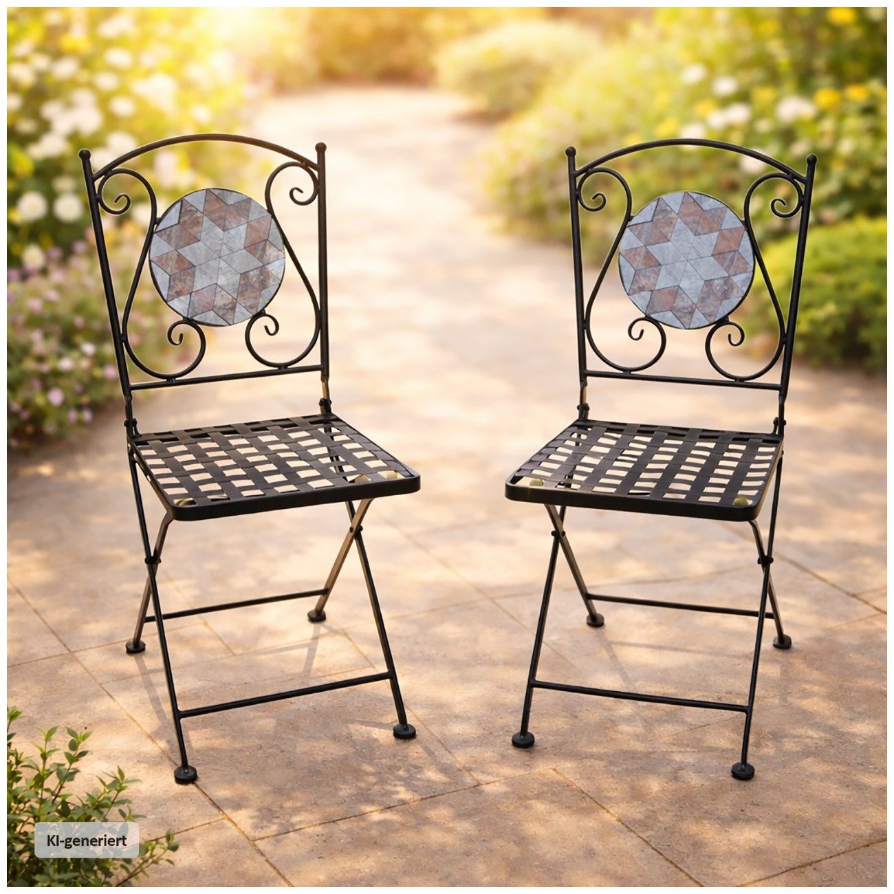 HTI-Living Gartenstuhl Gartenstühle 2 Stück Marocco Braun (Set, 2 St), Balkonstühle Gartenstuhl Metallstühle