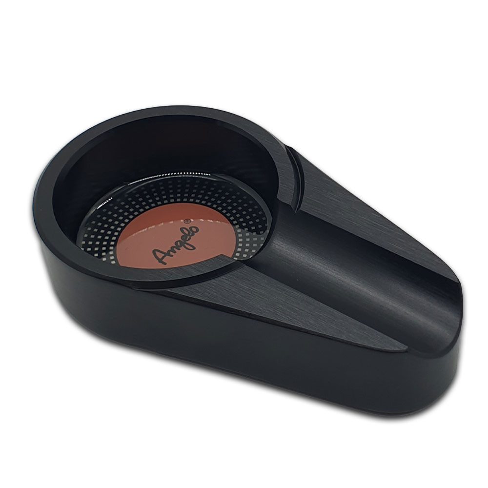 Coumo Aschenbecher Metall Zigarren Aschenbecher, Schwarz, 1er Ablage, Schwer & edel