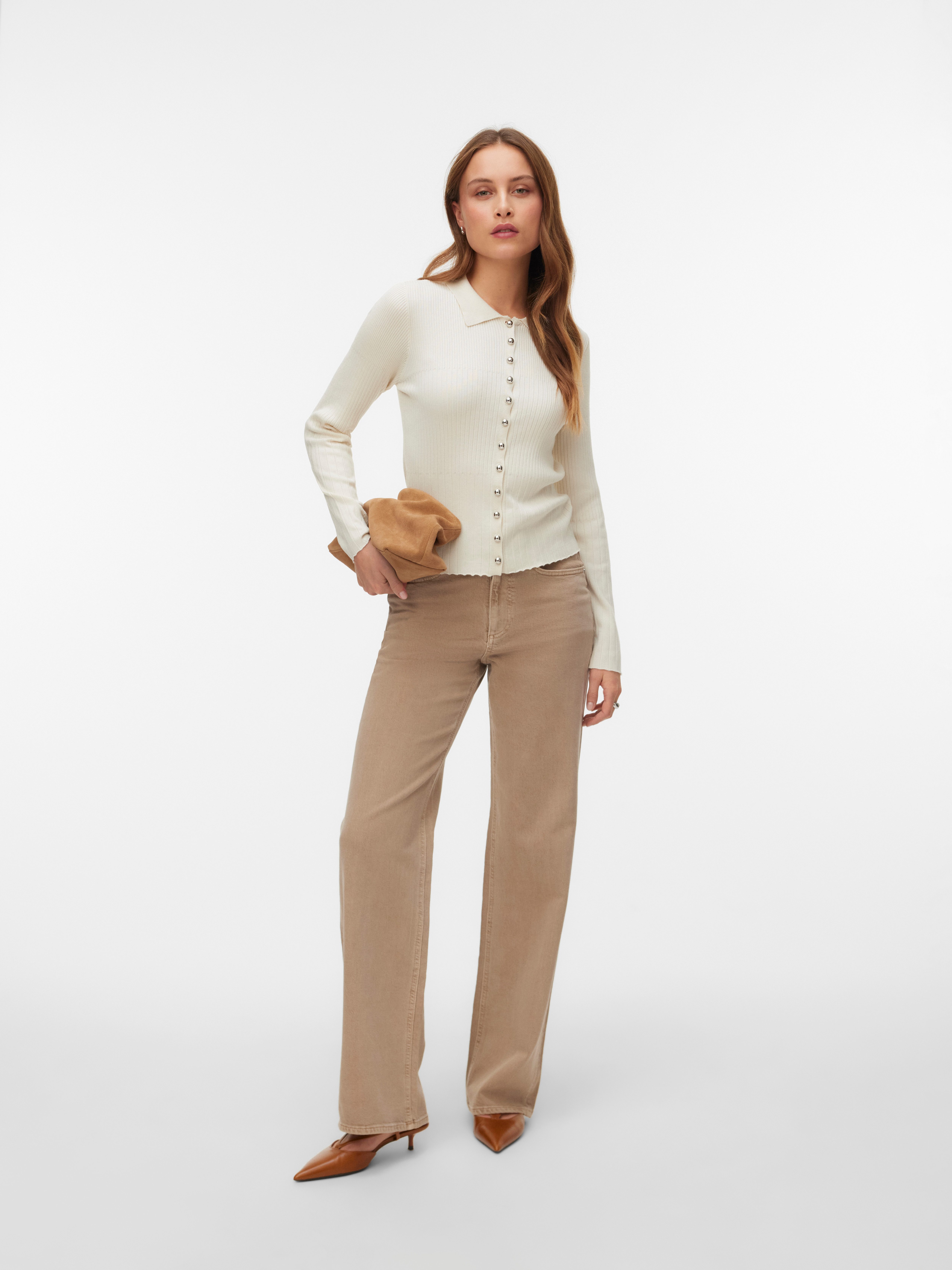 Vero Moda High-waist-Jeans VMTESSA HR WIDE JEANS COLOR GA NOOS mit Eingrifftaschen