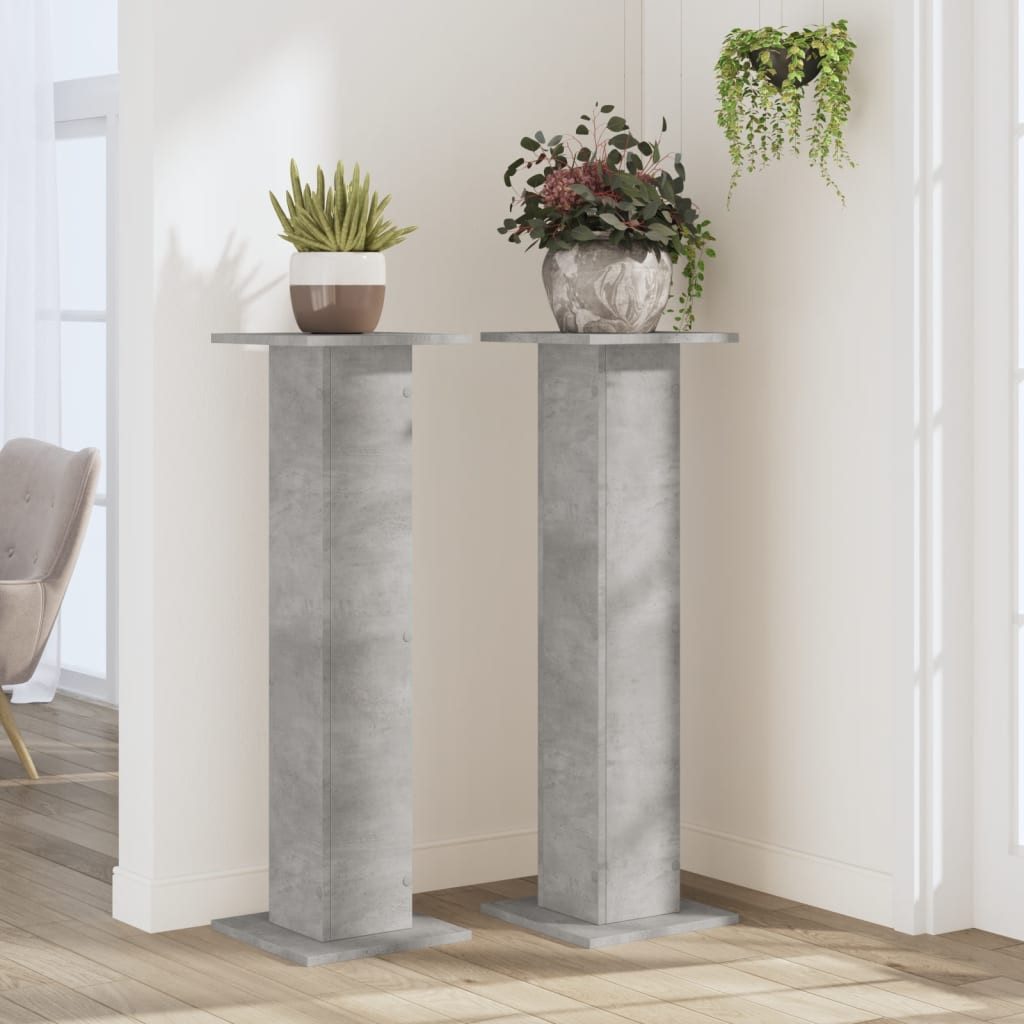 vidaXL Blumenständer Pflanzenständer 2 Stk. Betongrau günstig online kaufen