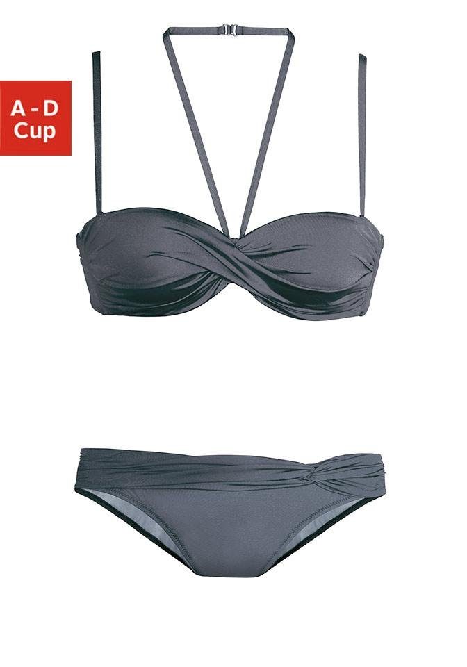 verschiedenen anthrazit LASCANA Trägervarianten mit Bügel-Bandeau-Bikini