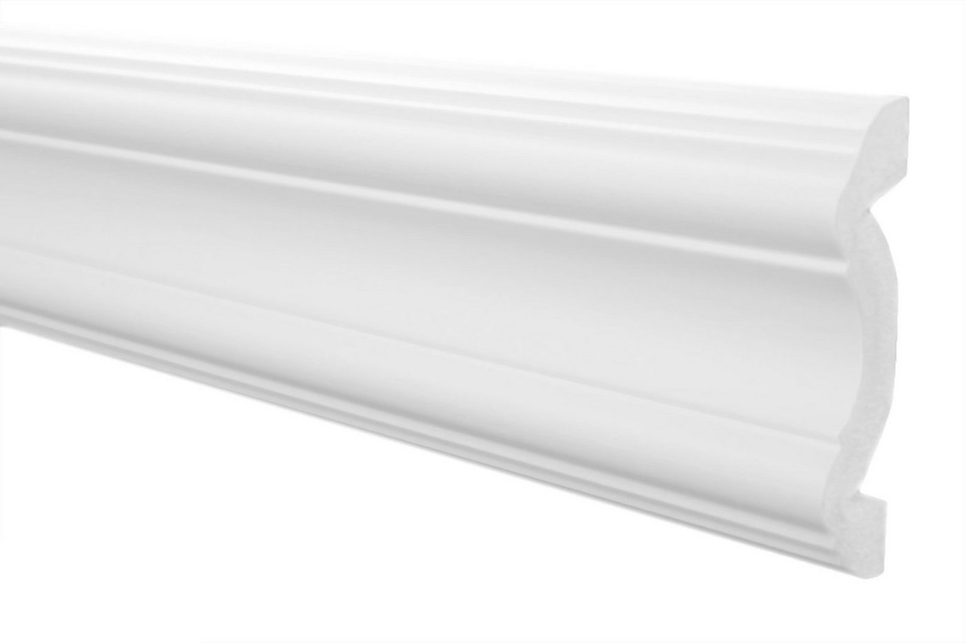 Thumbnail - marbet design Stuckleiste E-30, 2 Meter / 1 Leiste, XPS Styropor weiß - Wandleisten Bordüre Styroporleisten E-Leisten - ...