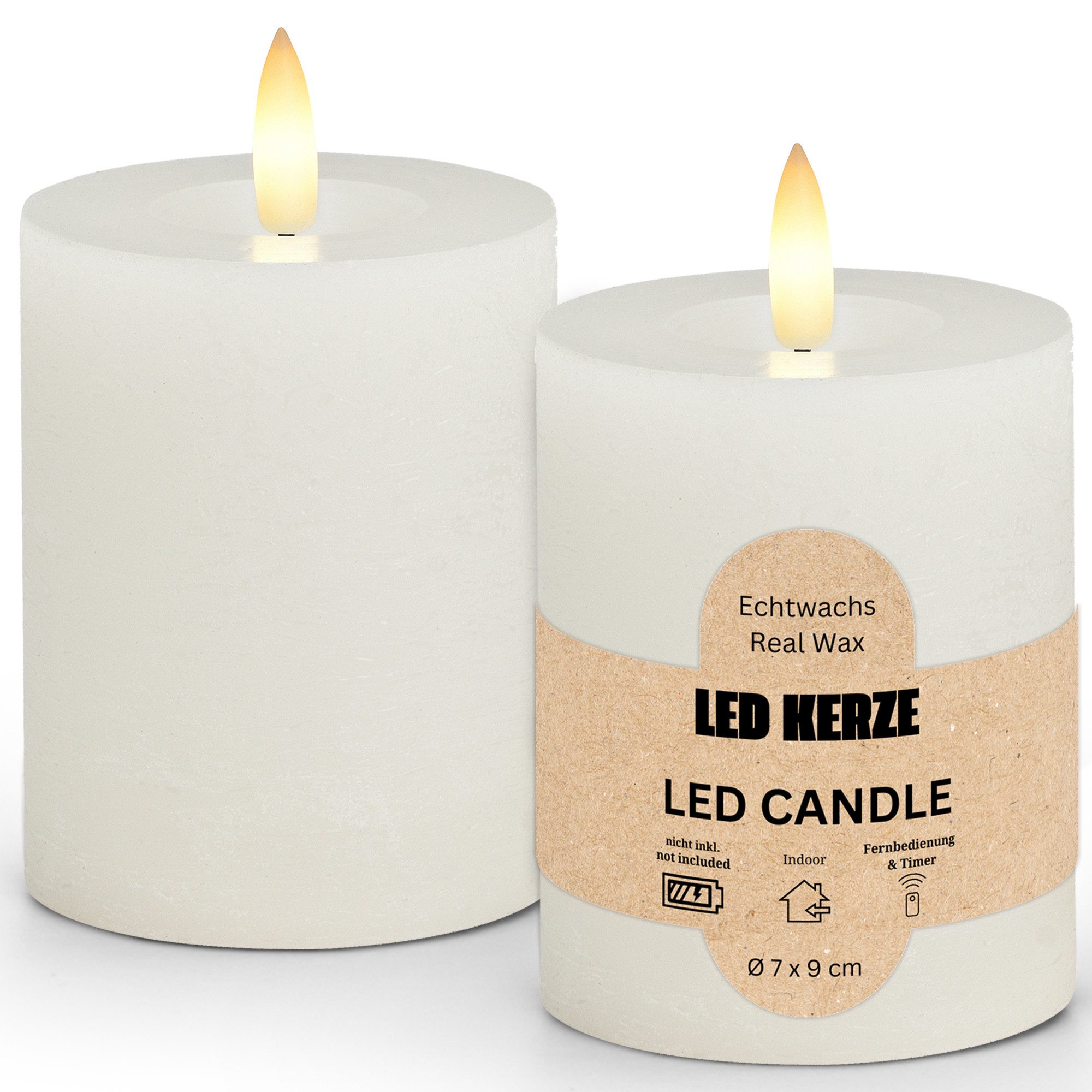 matches21 HOME & HOBBY Tafelkerze LED Stumpenkerzen Set Wachs, Flackernde F günstig online kaufen