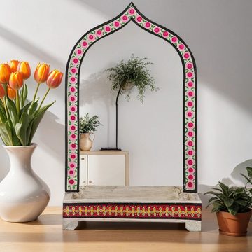 Marrakesch Orient & Mediterran Interior Dekospiegel Schminkspiegel mit Aufbewahrungsbox Schminktisch 38cm Standspiegel, Standspiegel