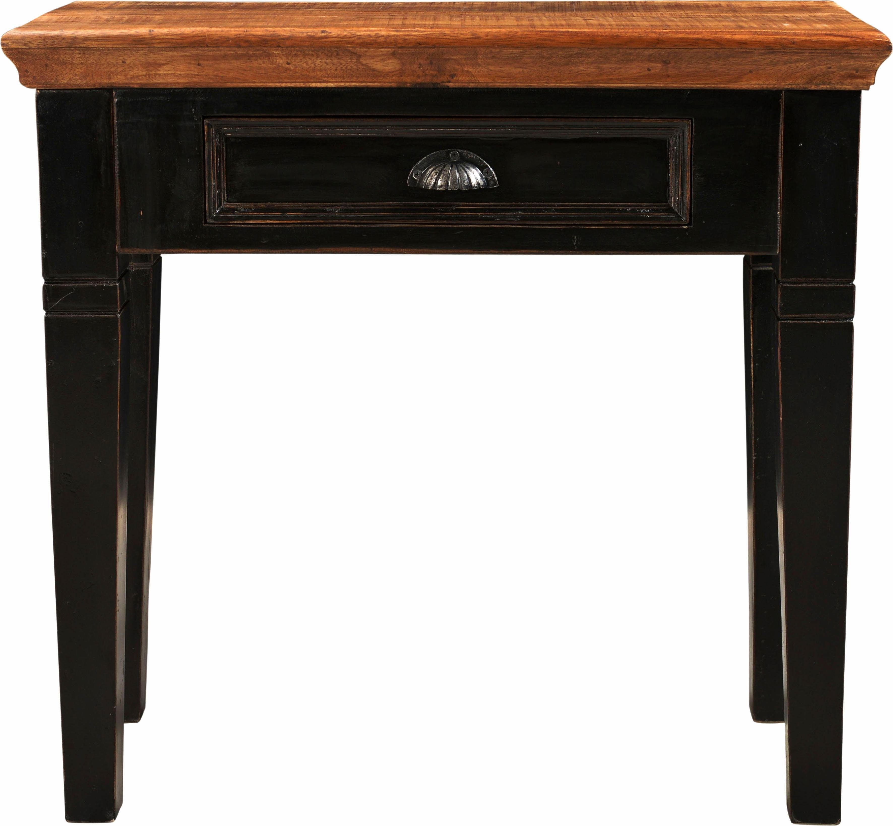 SIT Telefontisch CORSICA mit Schublade im Shabby-Chic Vintage-Stil, Praktische Schublade mit dekorativem Muschelgriff aus Metall