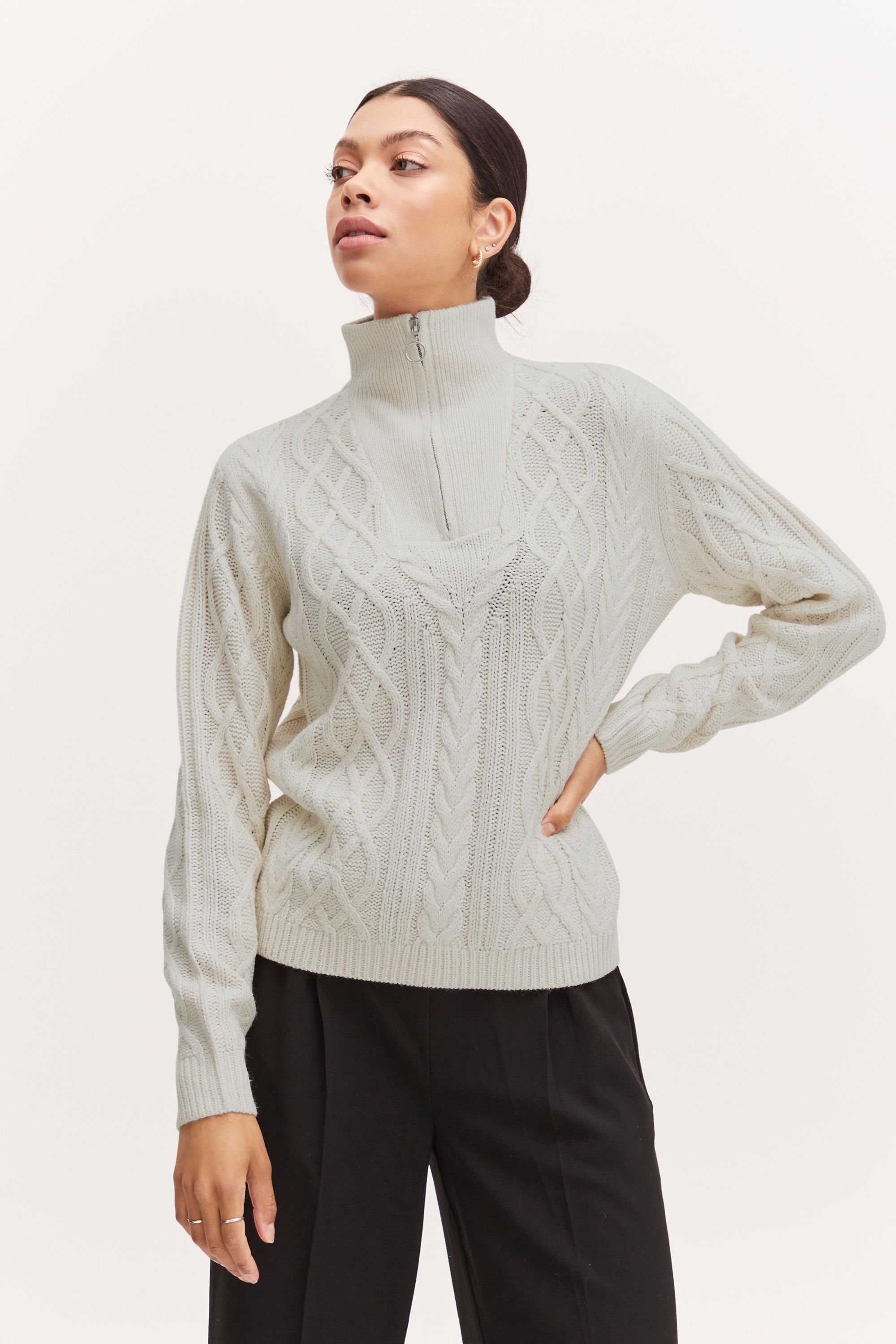 b.young Strickpullover BYOTINKA CABLE - 20811892 Birch (130905)