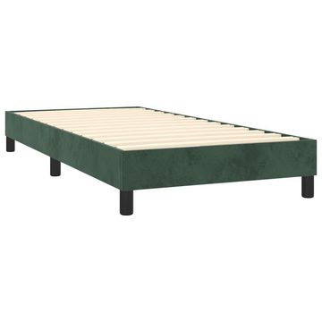 vidaXL Bett Boxspringbett mit Matratze & LED Dunkelgrün 80x200 cm Samt