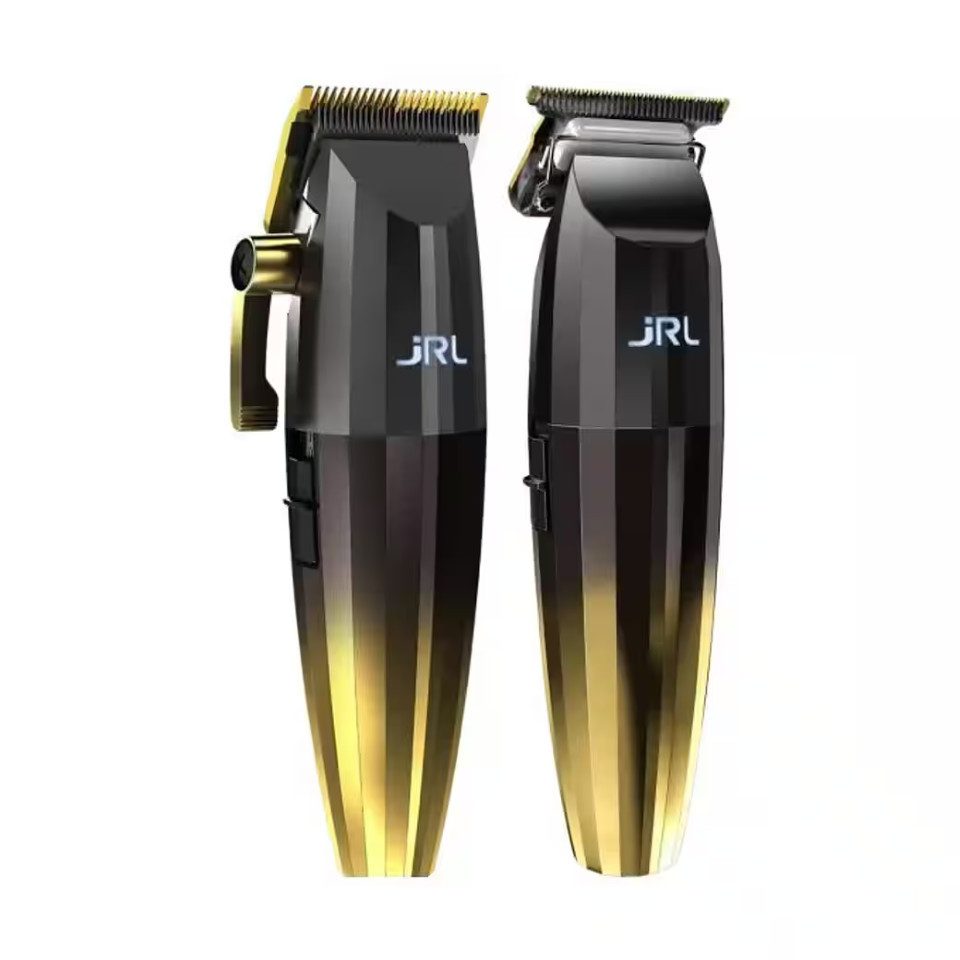 JRL Haarschneider JRL Fresh Fade 2020T Trimmer Gold, 6-tlg. Set: Trimmer, Tool, Bürste, Öl, Ladekabel & Klingenschutz., Patentierte Kühlklinge, 3-fache Torsion, < 60 dB & 7200 RPM Power.