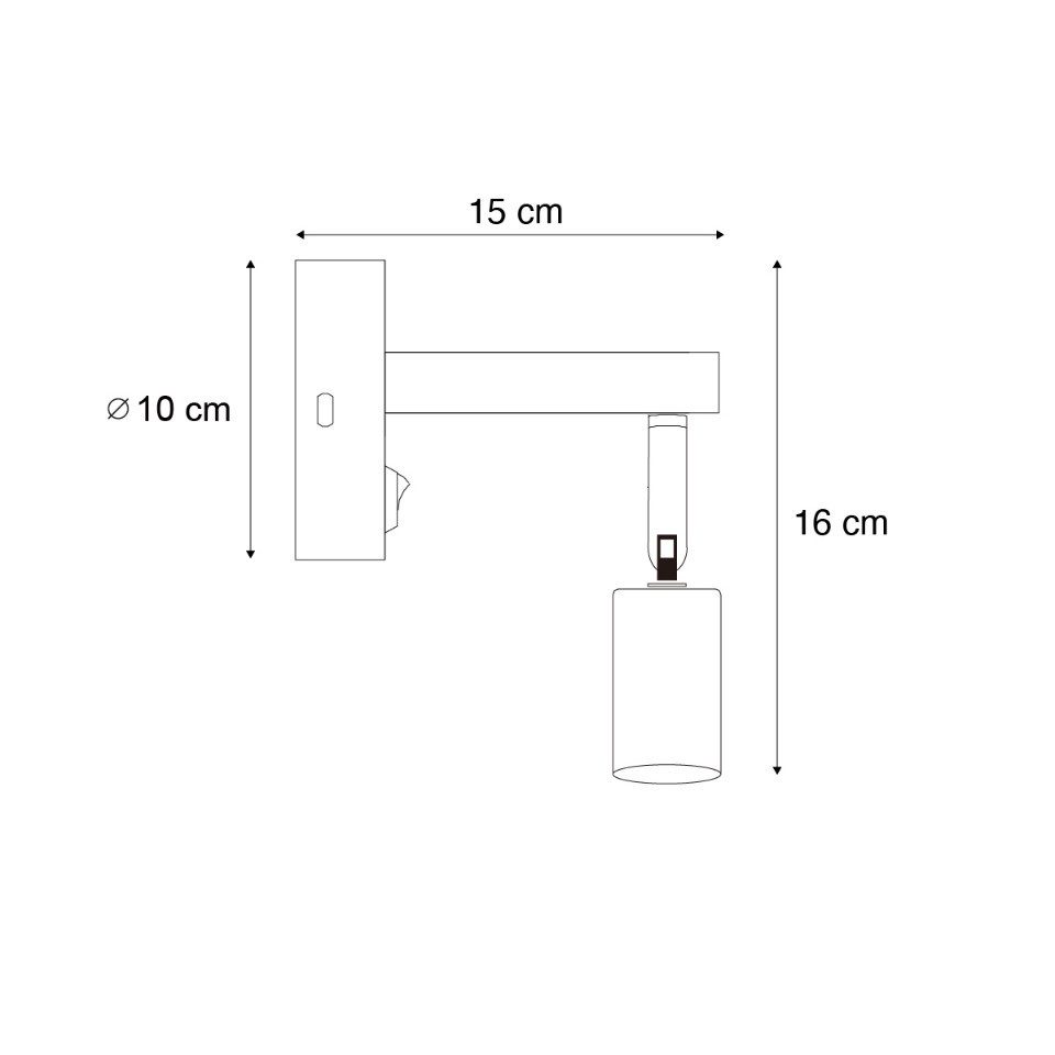 Qazqa LED Leselampe Rex, Smarte Leuchte, ohne Leuchtmittel, Extra-Warmweiß, QAZQA Lese­leuchte, gu10, gold, Metall, Modern