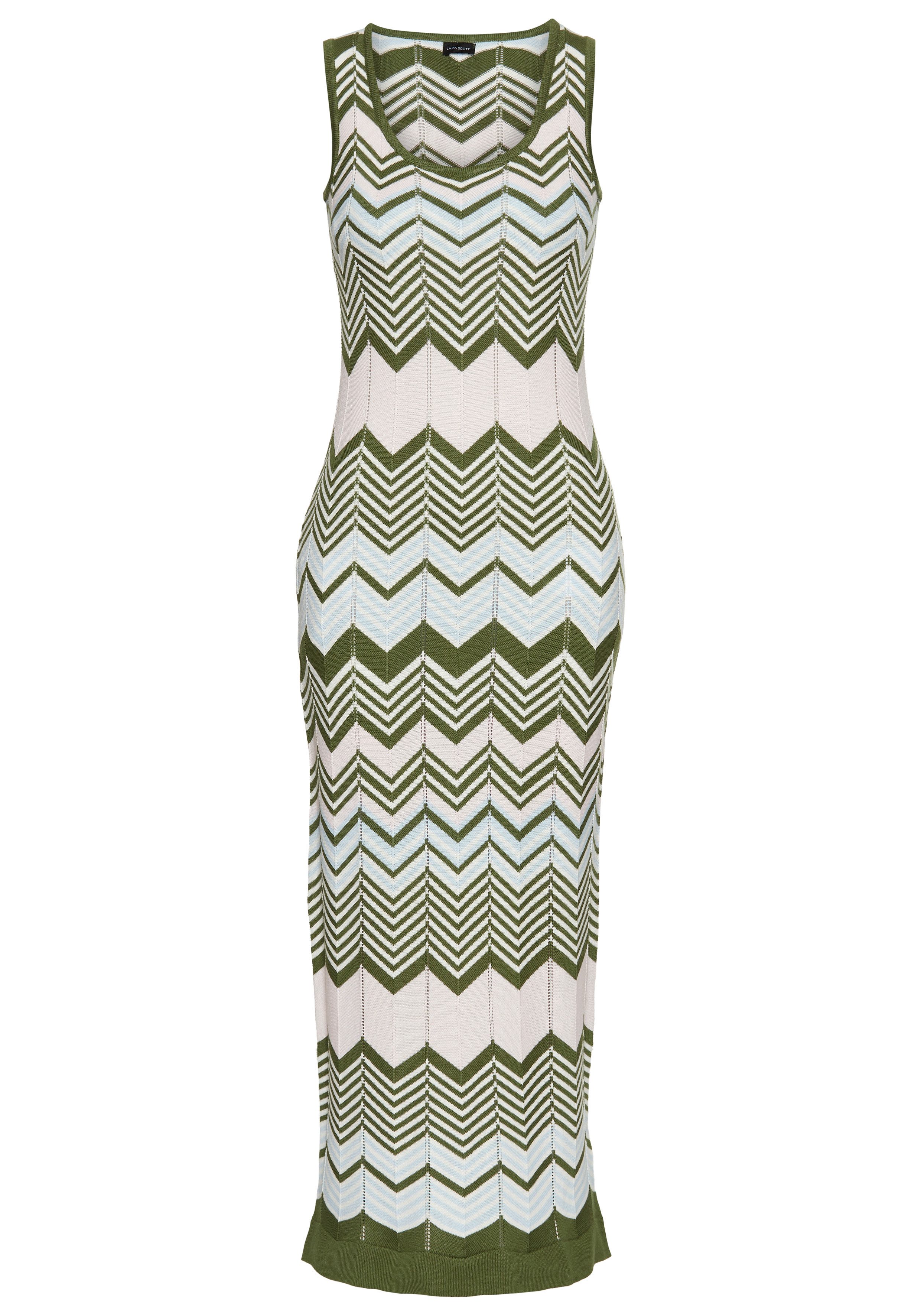 Laura Scott Strickkleid in modischem Zickzack-Muster. Reduzierter Preis € 40,99. Unverbindliche Preisempfehlung € 49,99, (€ 40,99 pro 1 Stk)