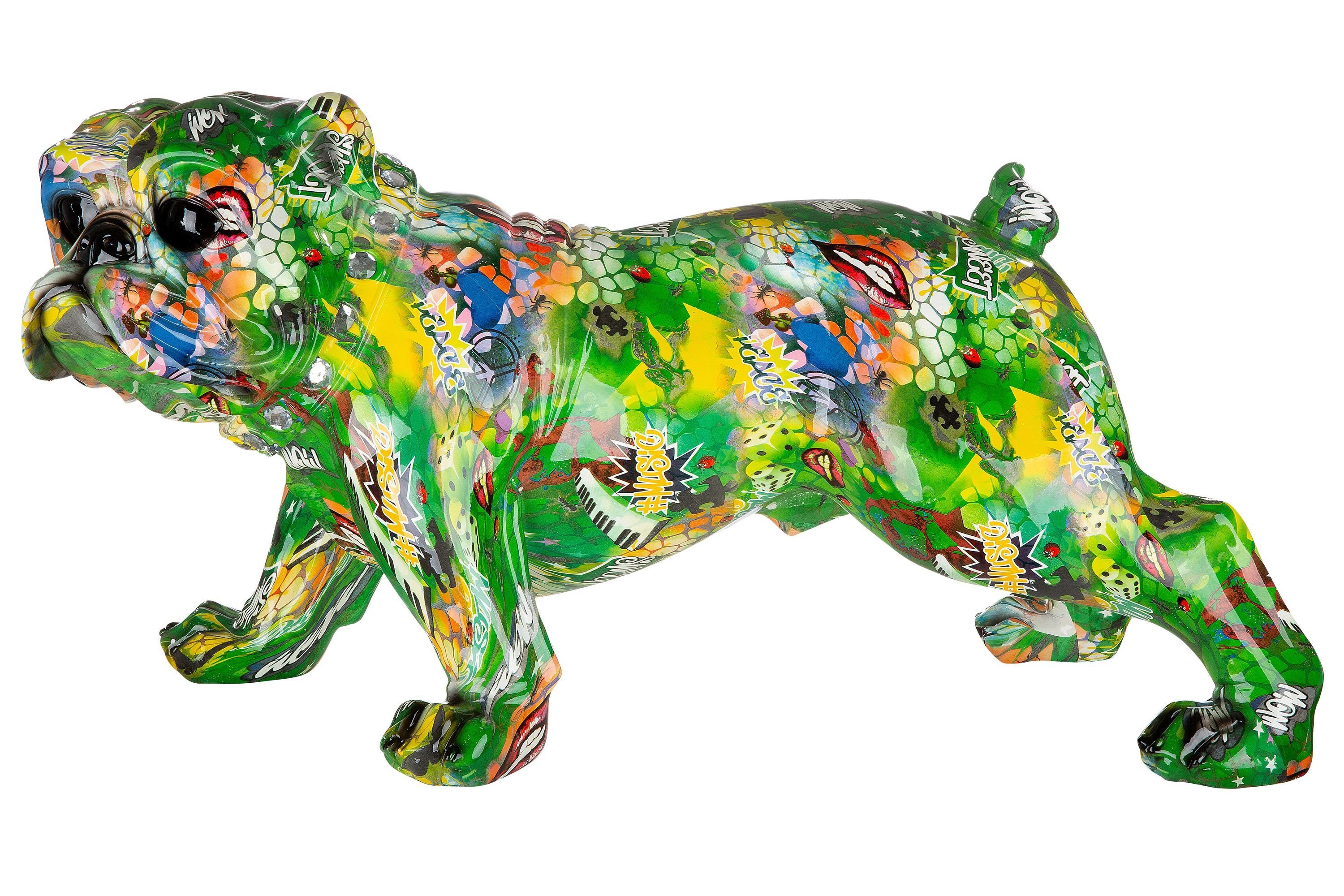 Tierfigur by Skulpturen Bulldogge Street Casablanca St), Art Statuen Kategorie: Figuren, Gilde (1 & XL Graffiti-Design,